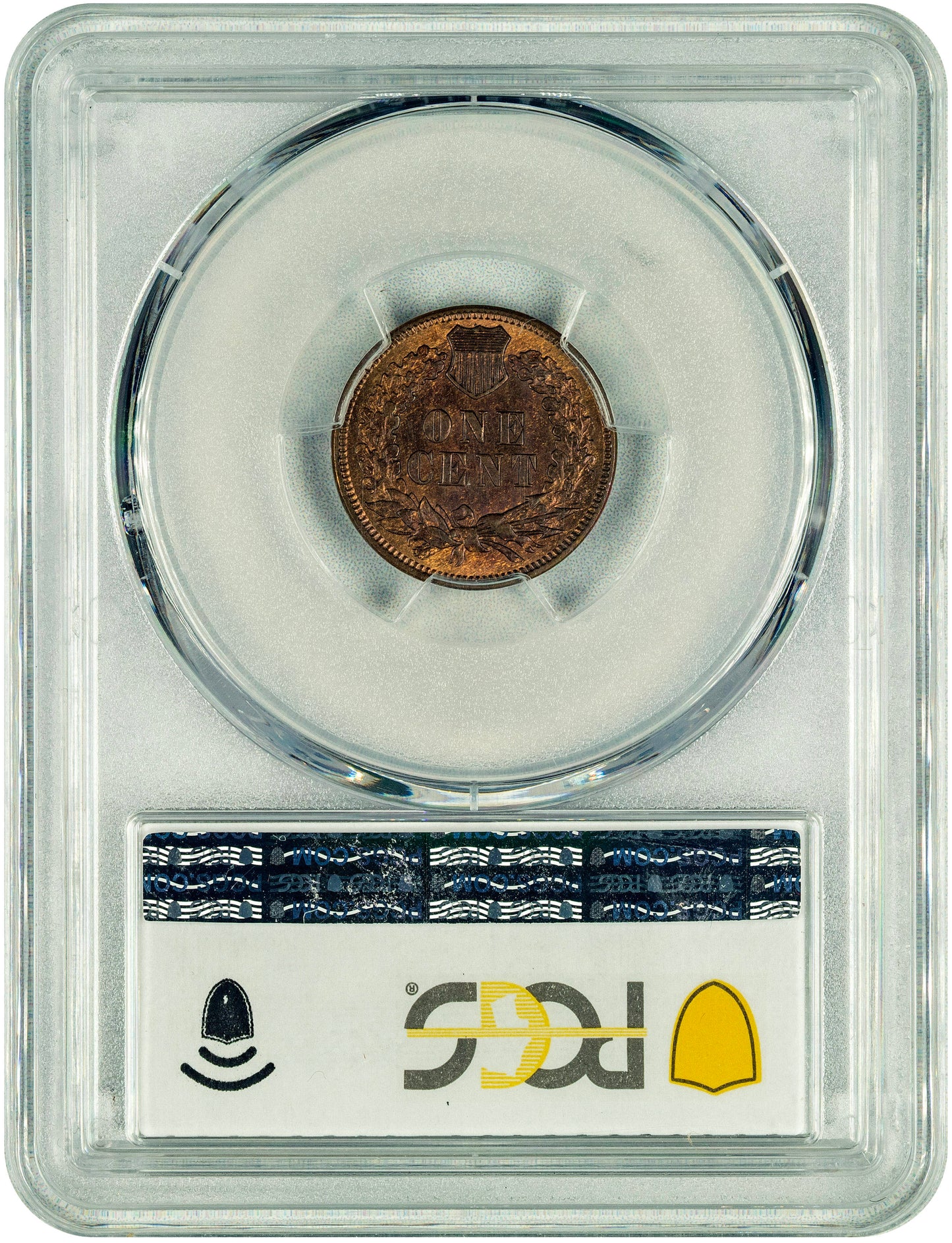 1873 1C DOUBLED LIBERTY MS65 RB PCGS CAC EEPS REVERSE HOLDER