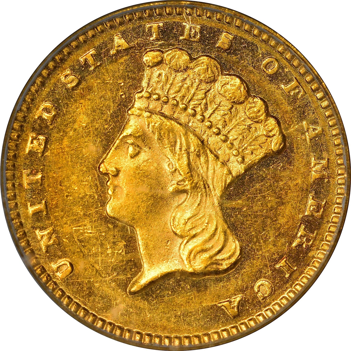 1875 G$1 MS60 OGH PCGS GOLD CAC