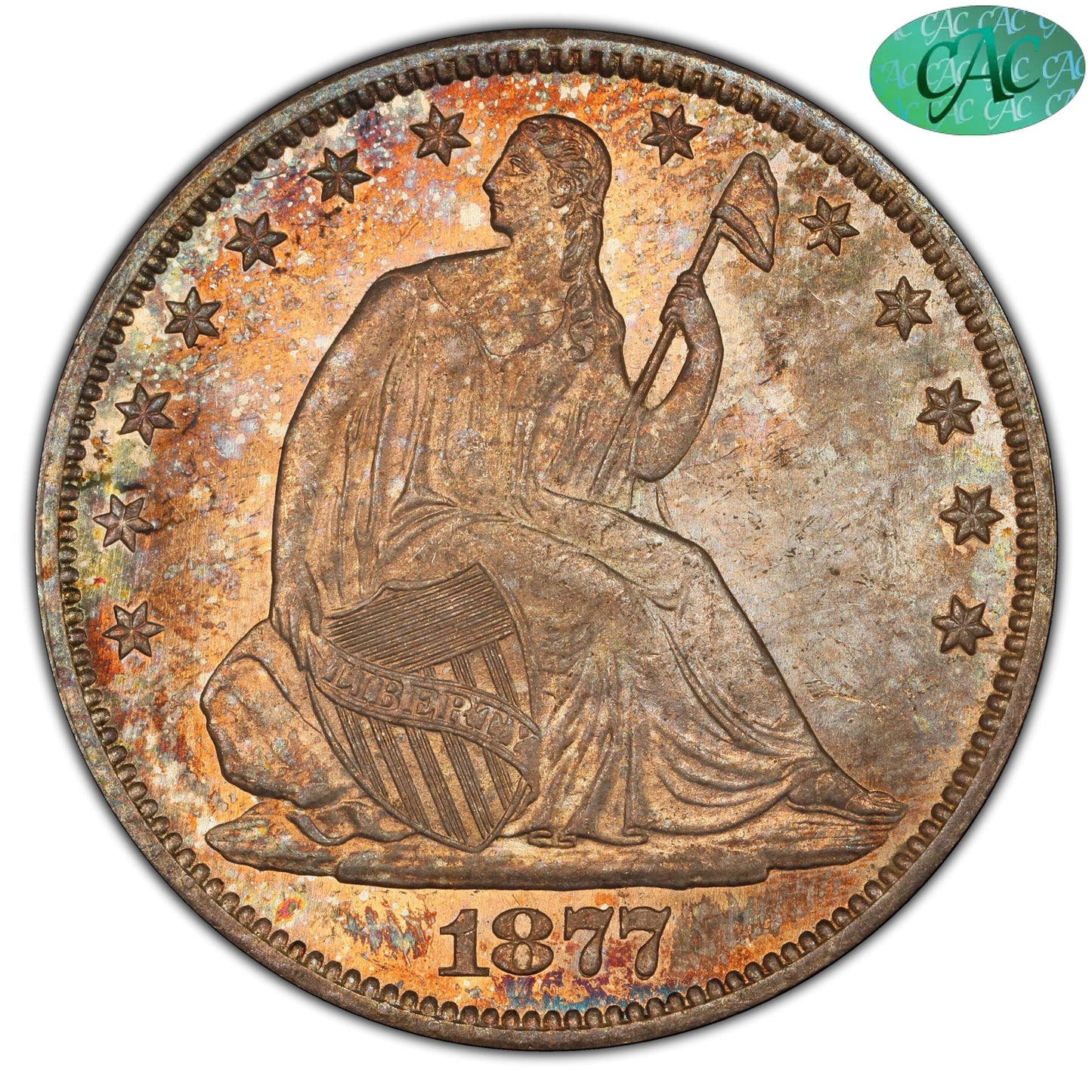1877-CC 50C MS65 PCGS CAC EX BATTLE BORN