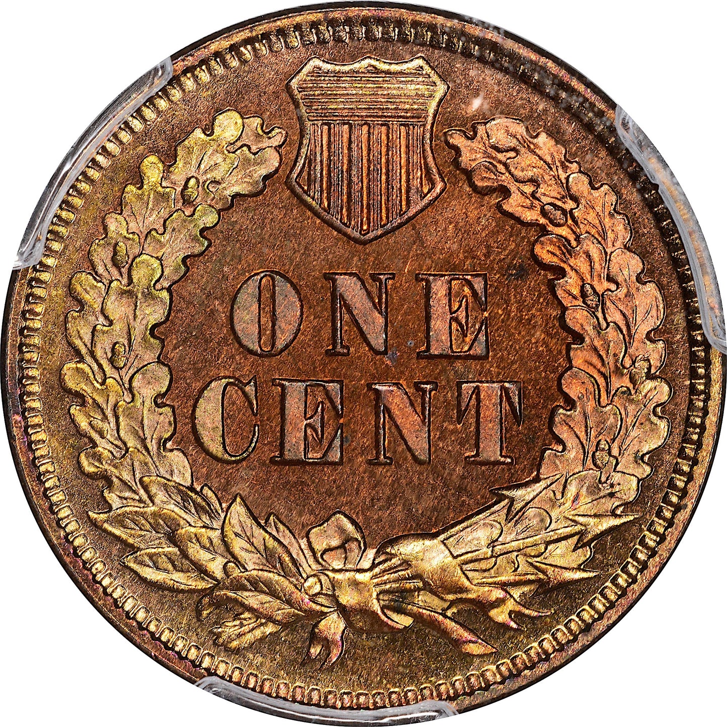 1877 1C PR64 RD CAM PCGS CAC EEPS reverse