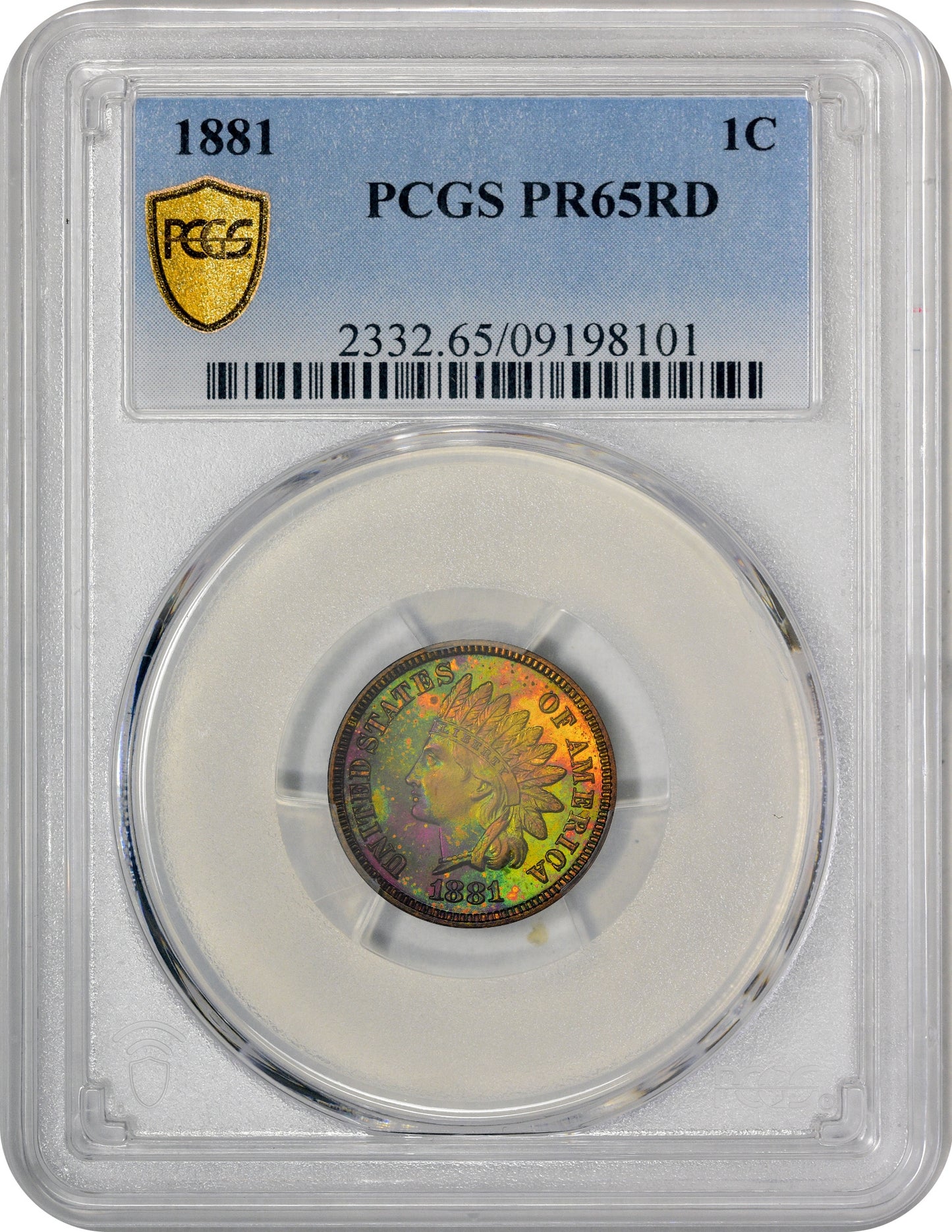 1881 1C PR65 RD PCGS HOLDER