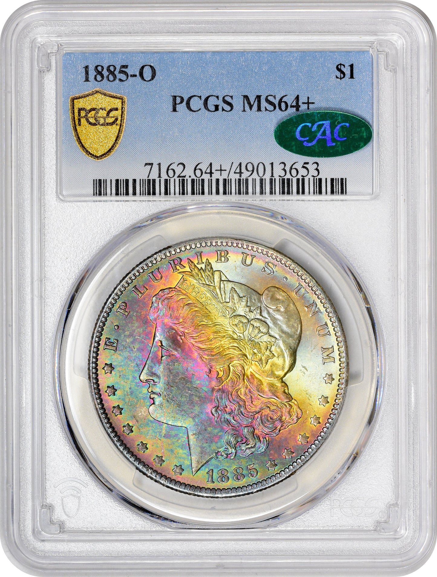 1885-O $1 MS64+ PCGS CAC HOLDER WITH CAC STICKER