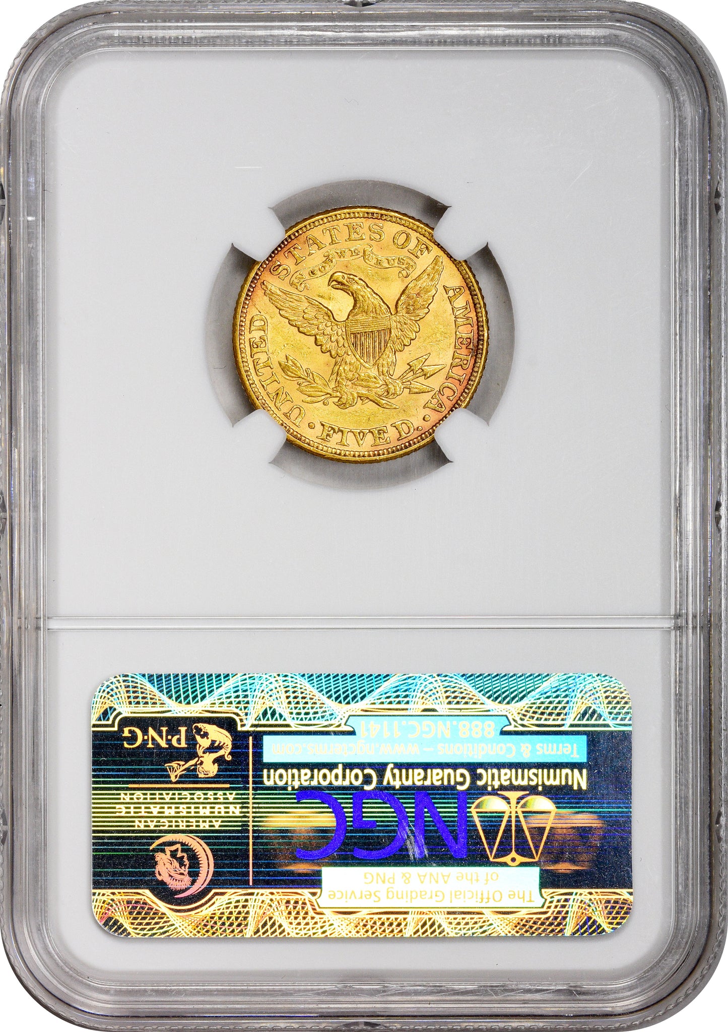 1888 $5 MS61 NGC REV HOLDER