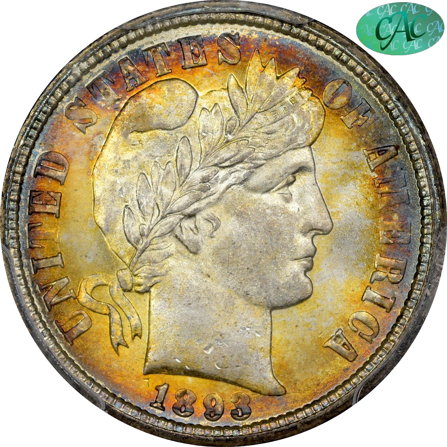 1893-O 10C MS66 PCGS CAC 10C