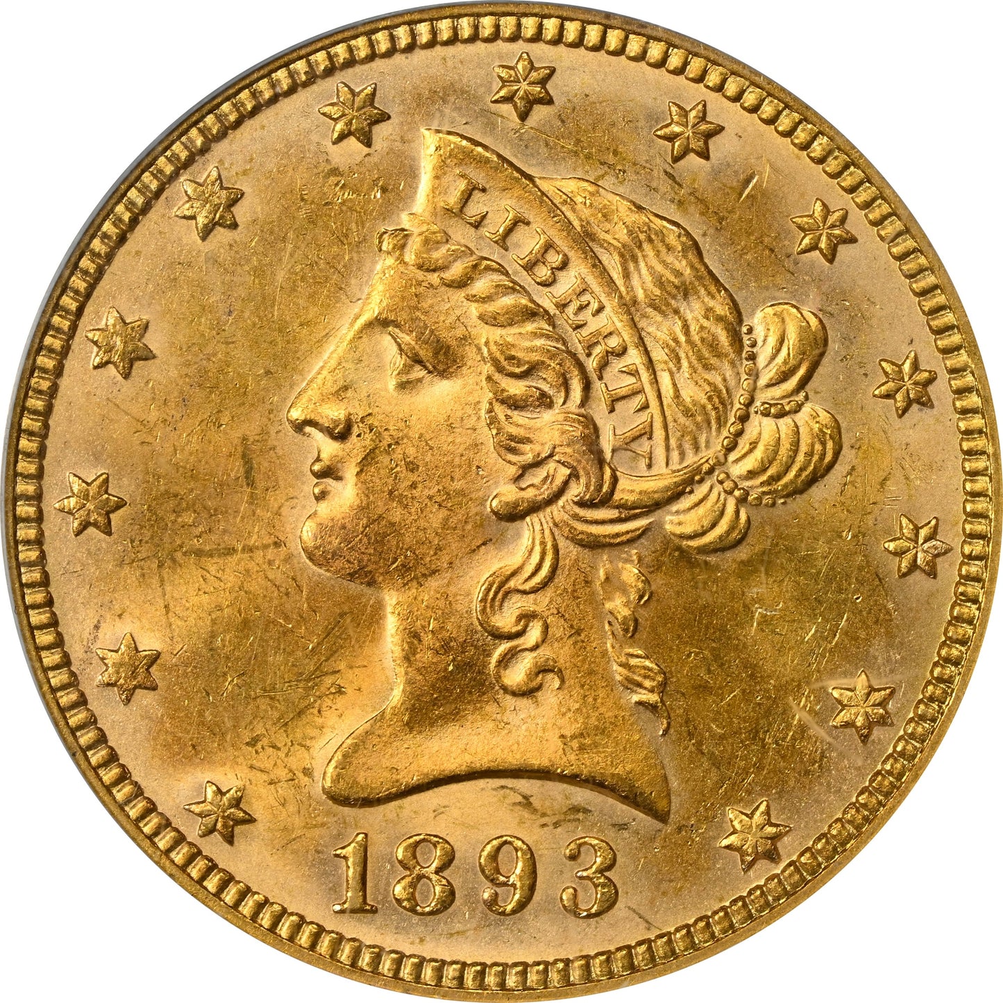 1893 $10 MS63 OGH PCGS CAC