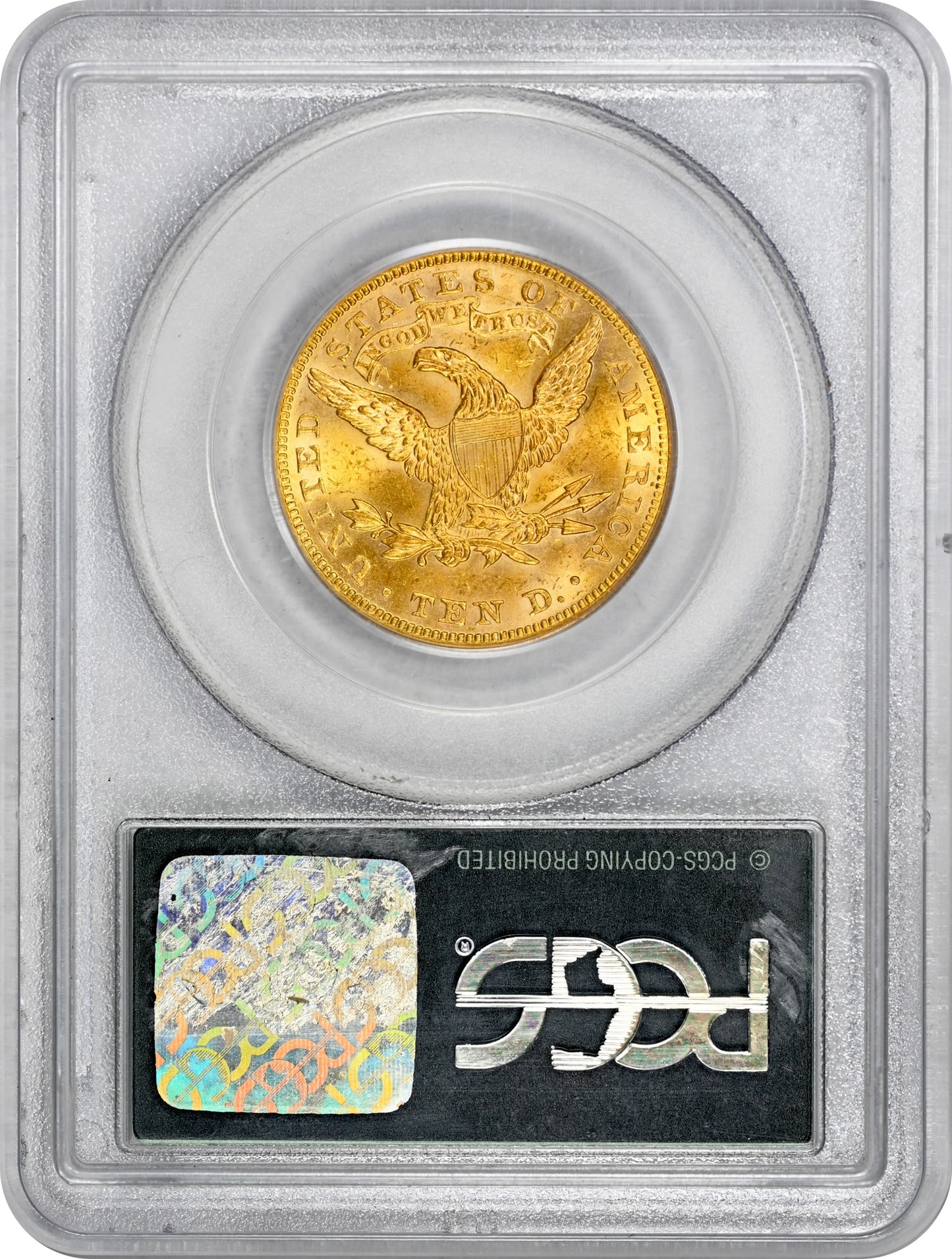 1893 $10 MS63 OGH PCGS CAC REVERSE HOLDER