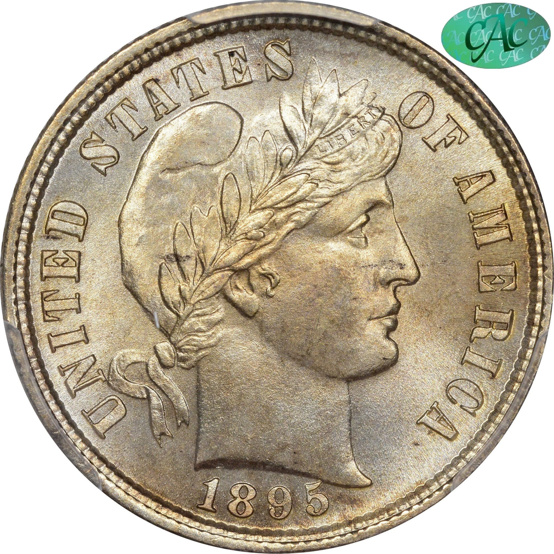 1895 10C MS66+ PCGS CAC EX GARDNER 10C