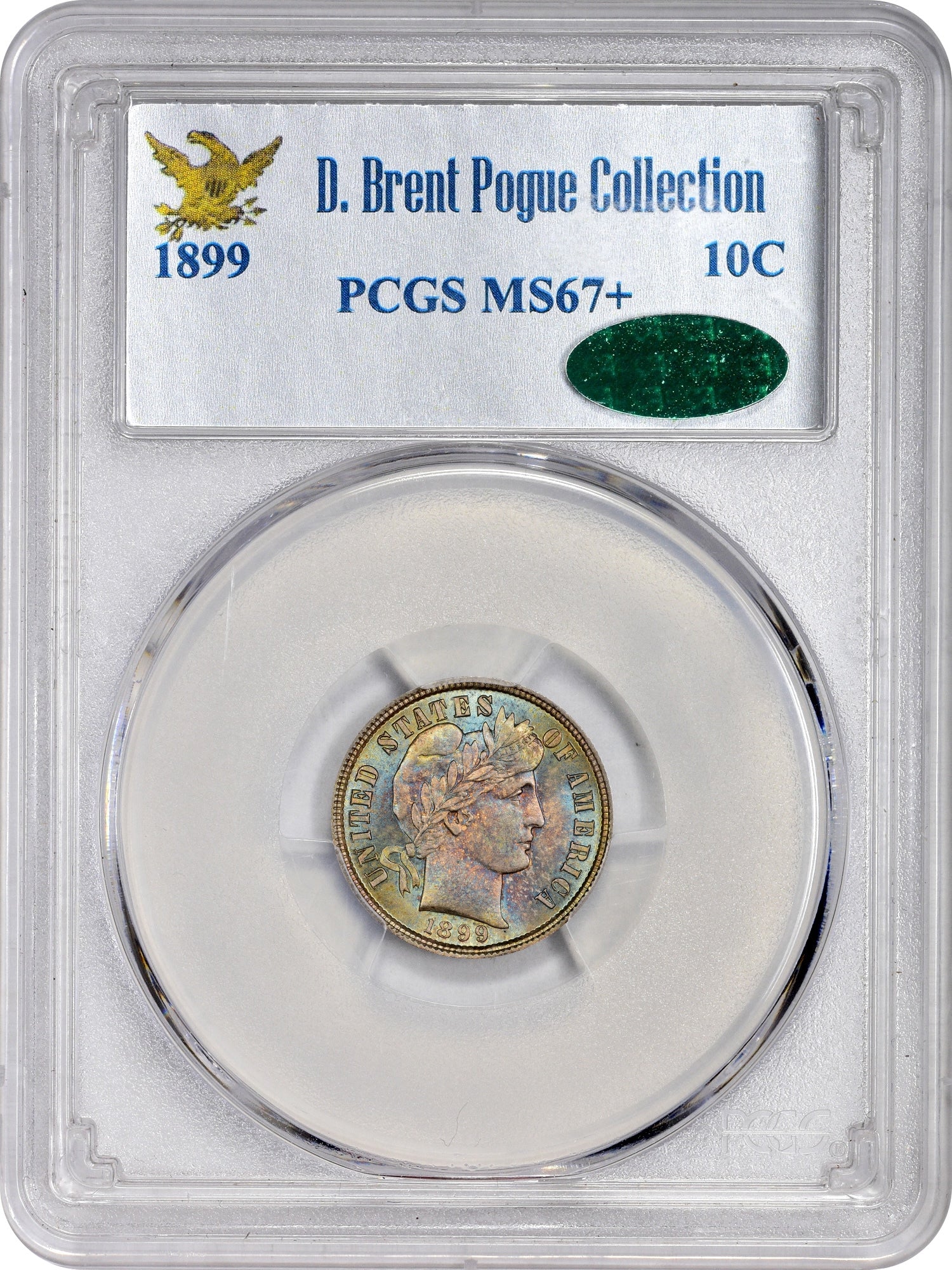 1899 10C MS67+ PCGS CAC EX POGUE