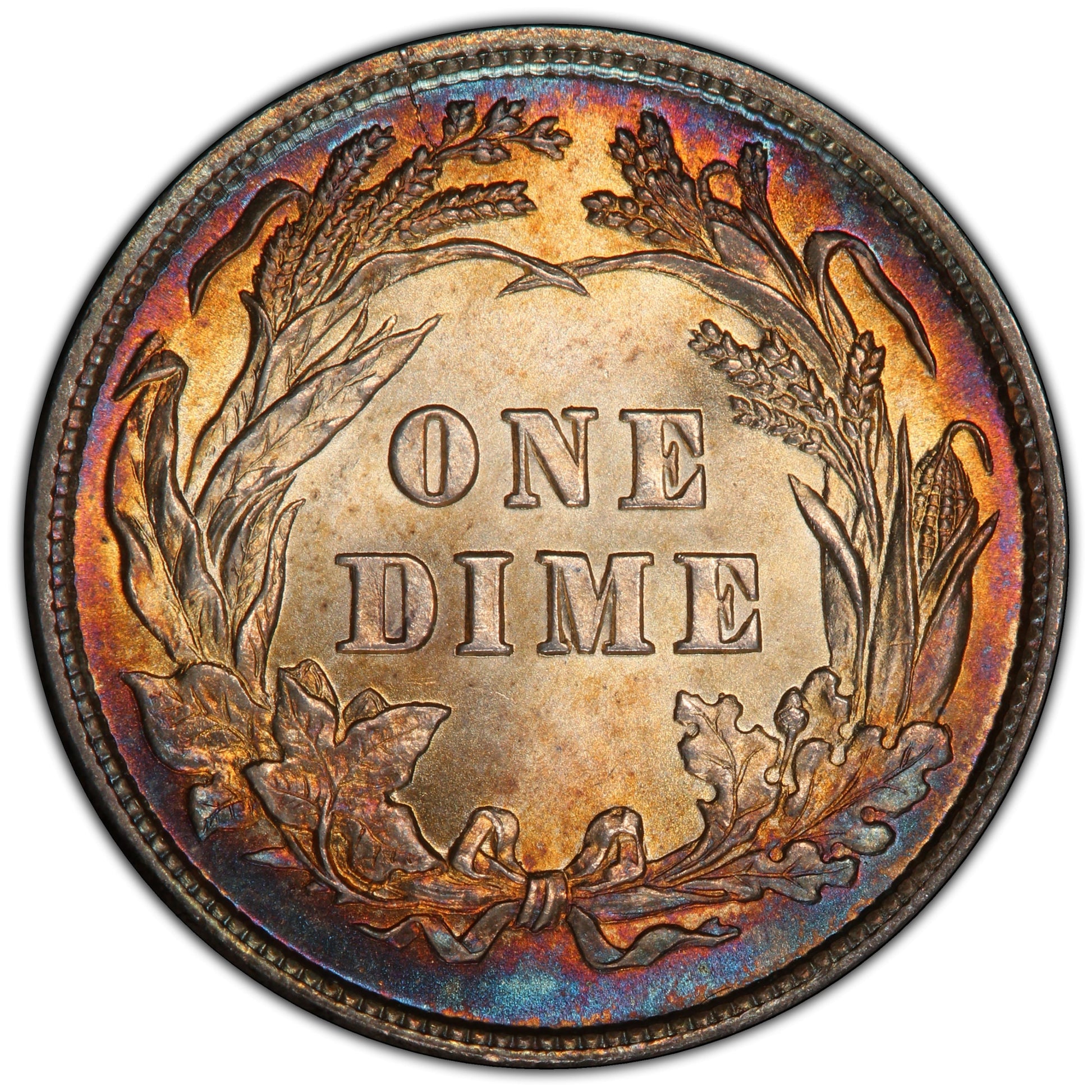 1899 10C MS67 + PCGS CAC EX POGUE 10C