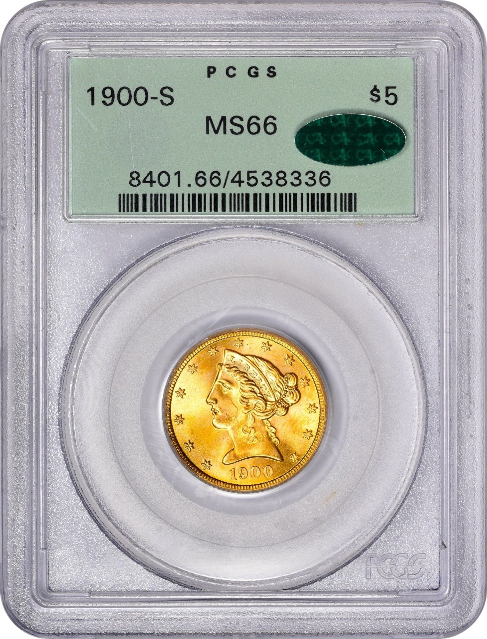 1900-S $5 MS66 OGH PCGS CAC - Paradime Coins | PCGS NGC CACG CAC Rare US Numismatic Coins For Sale