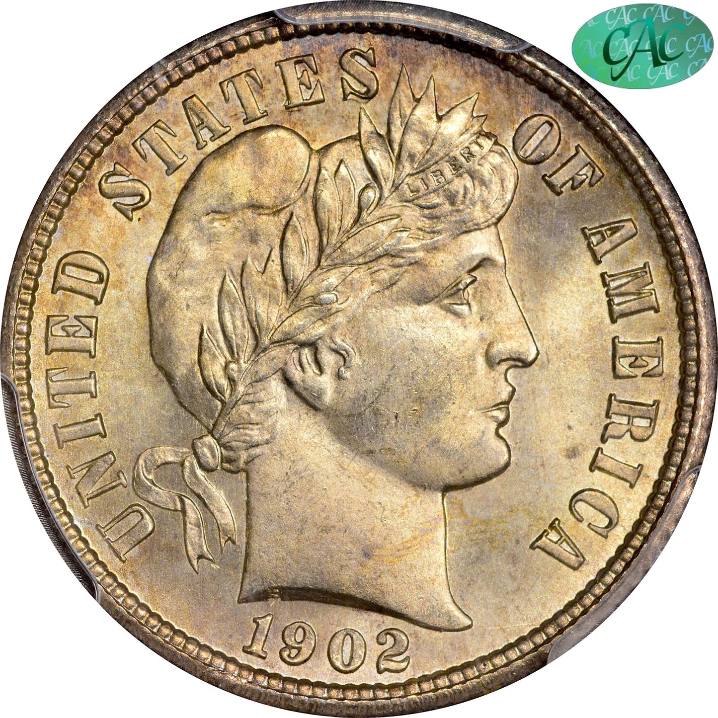 1902-S 10C MS66 + PCGS CAC 10C
