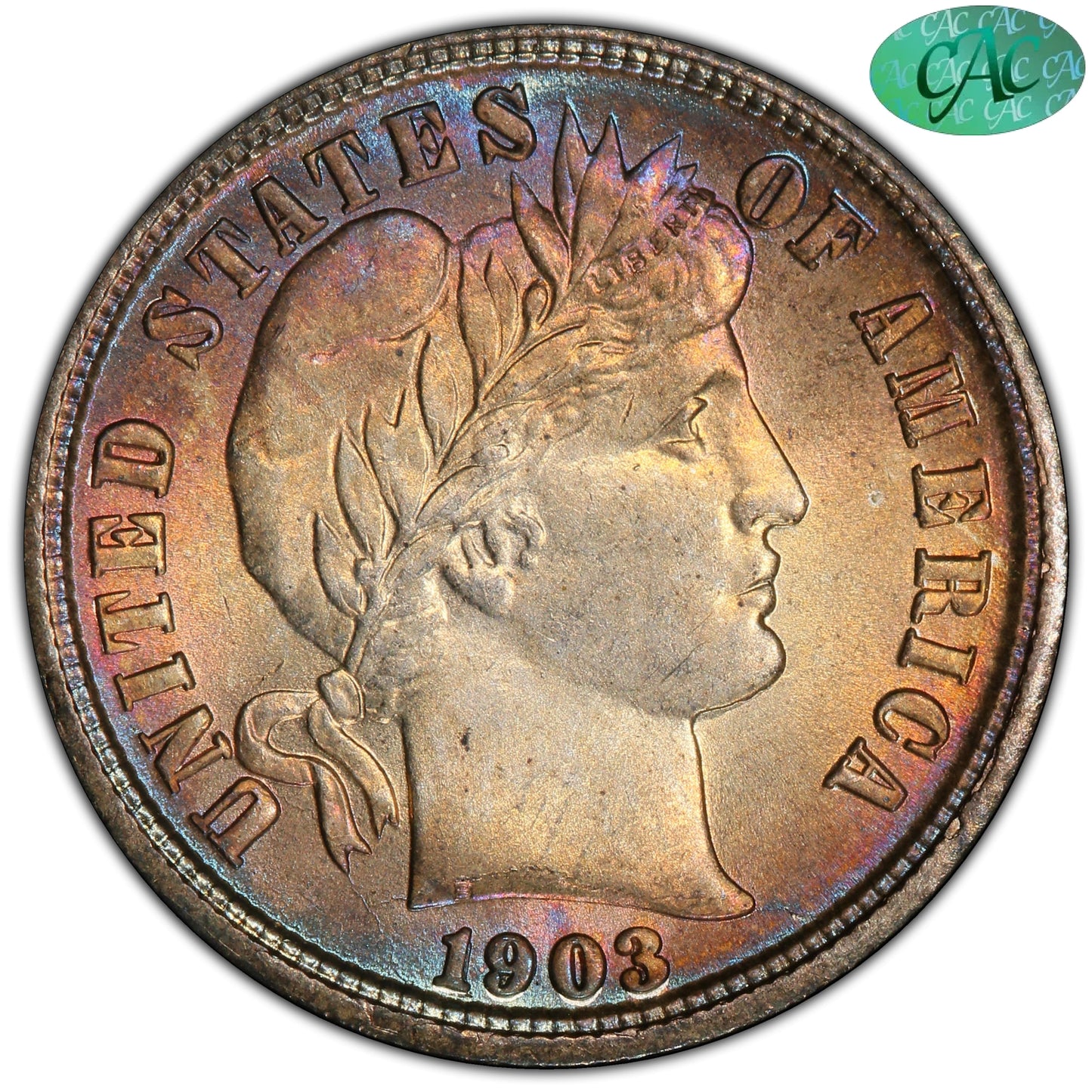 1903 10C MS67 PCGS CAC 10C