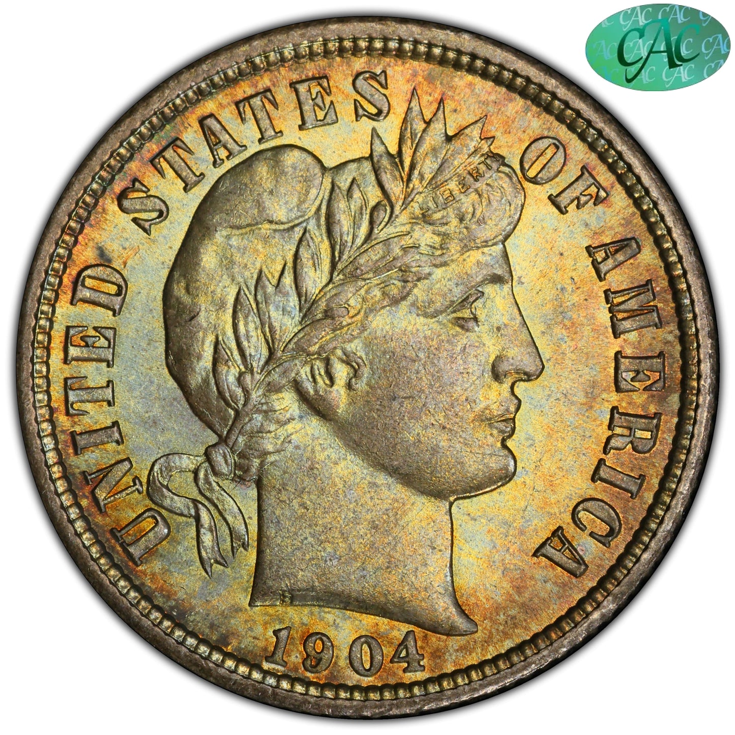 1904 10C MS66 + PCGS CAC 10C