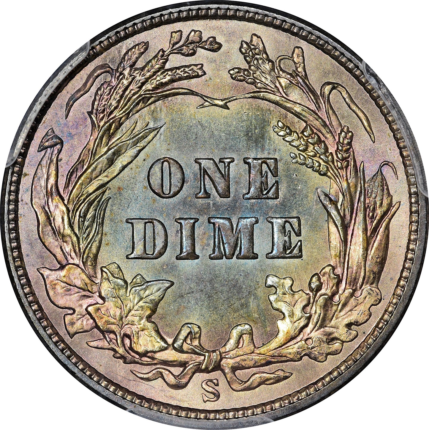 1906-S Barber Dime 10C MS67 PCGS CAC Reverse