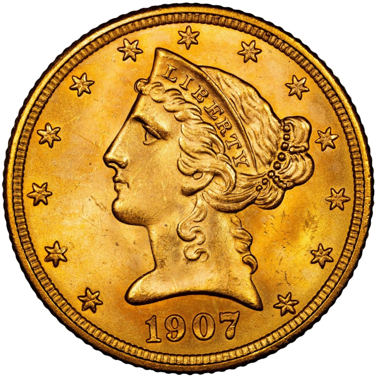1907-D $5 MS66+ CACG