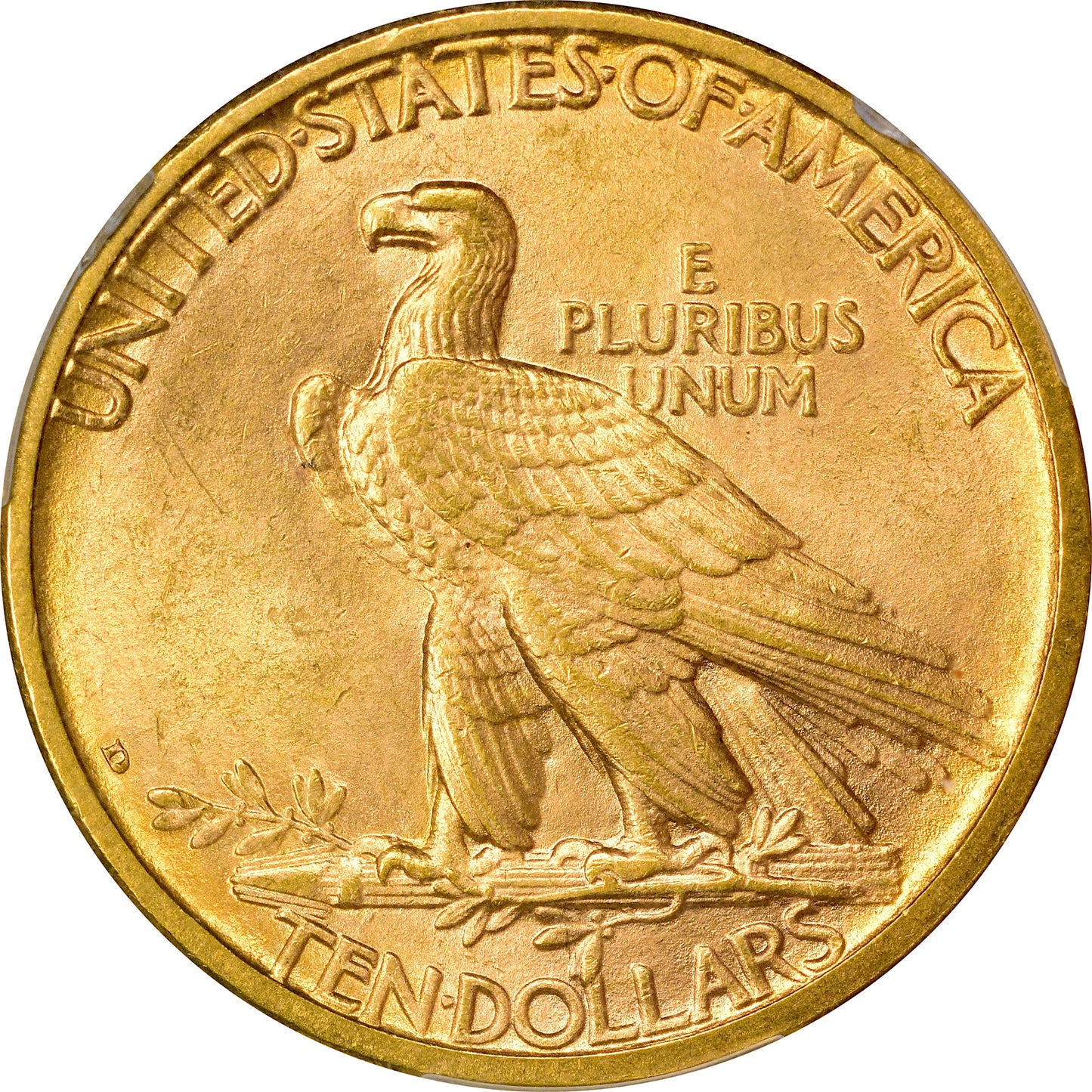 1908-D $10 NO MOTTO MS63 PCGS CAC REV