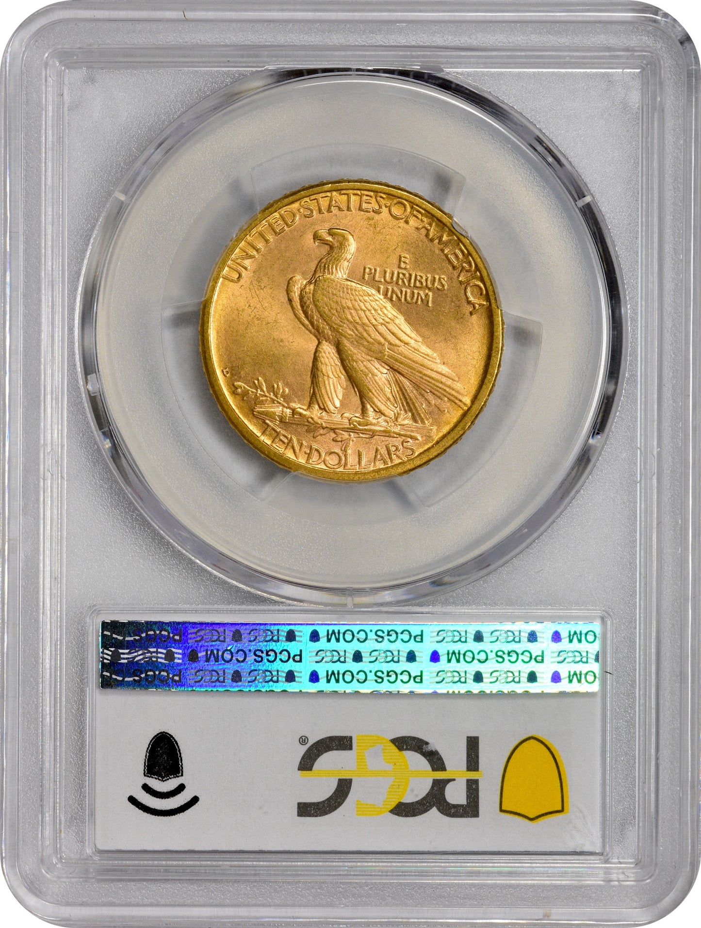 1908-D $10 NO MOTTO MS63 PCGS CAC REV HOLDER