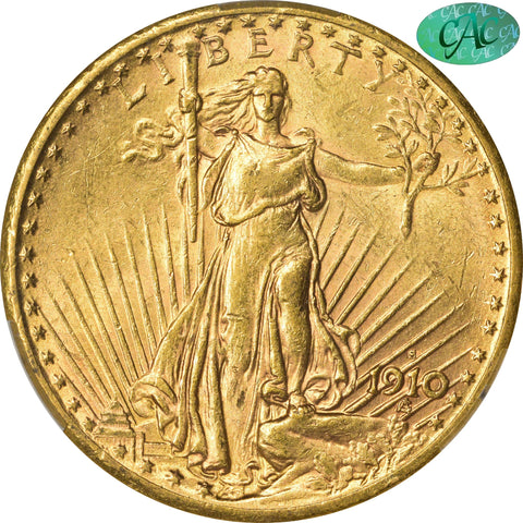 1910-S $20 Au58 Cacg