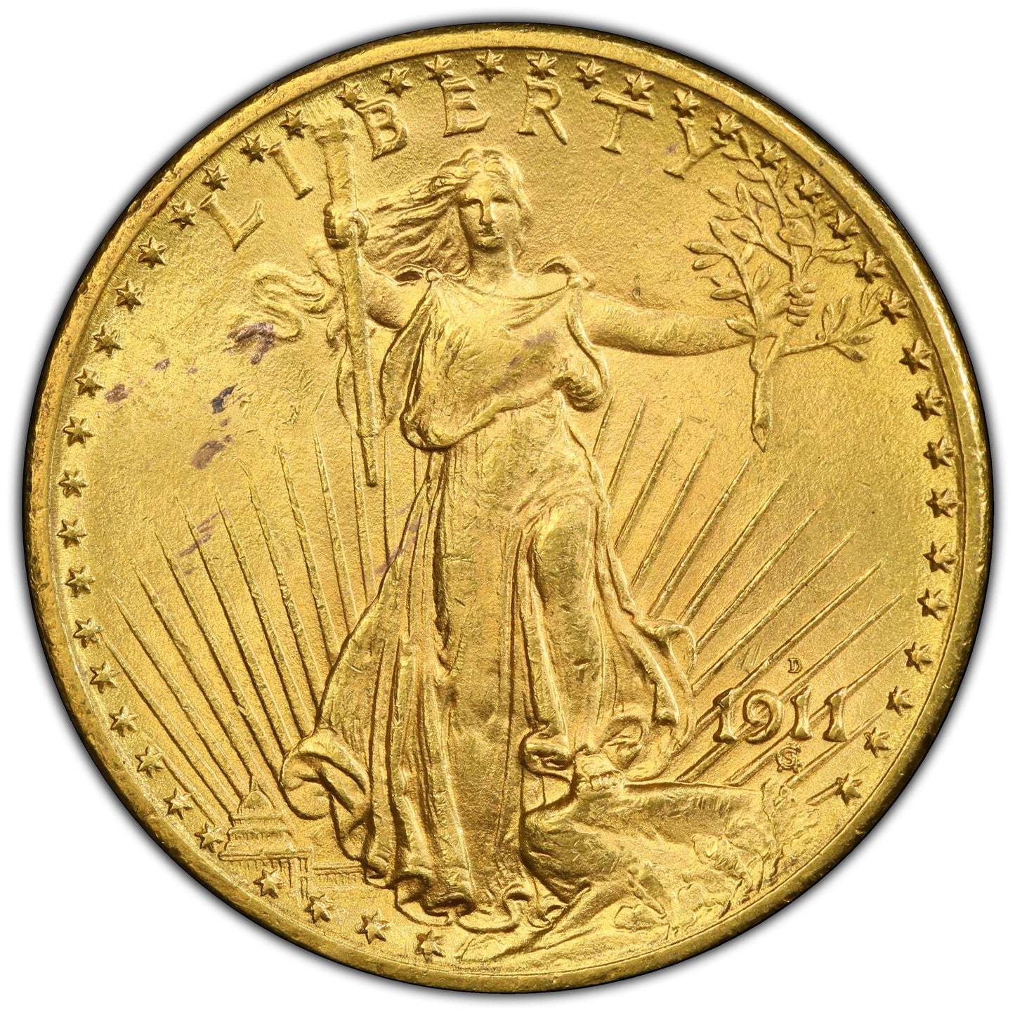 1911-D $20 MS62 PCGS