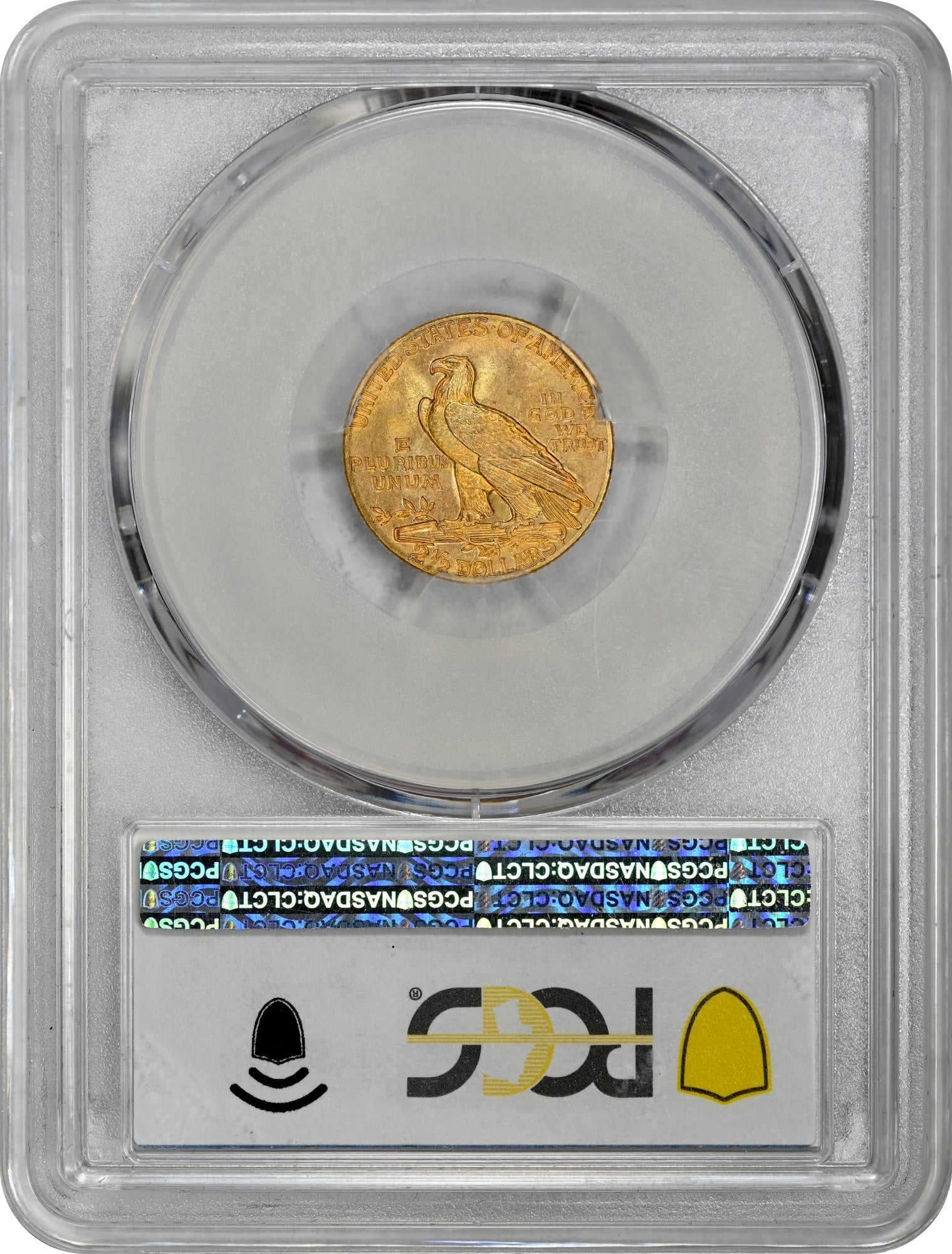 1911 $2.5 MS65+ PCGS CAC REVERSE HOLDER