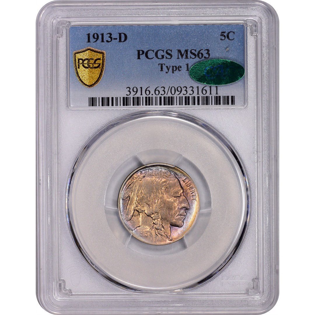 1913-D 5C TYPE 1 MS63 PCGS CAC - Paradime Coins | PCGS NGC CACG CAC Rare US Numismatic Coins For Sale