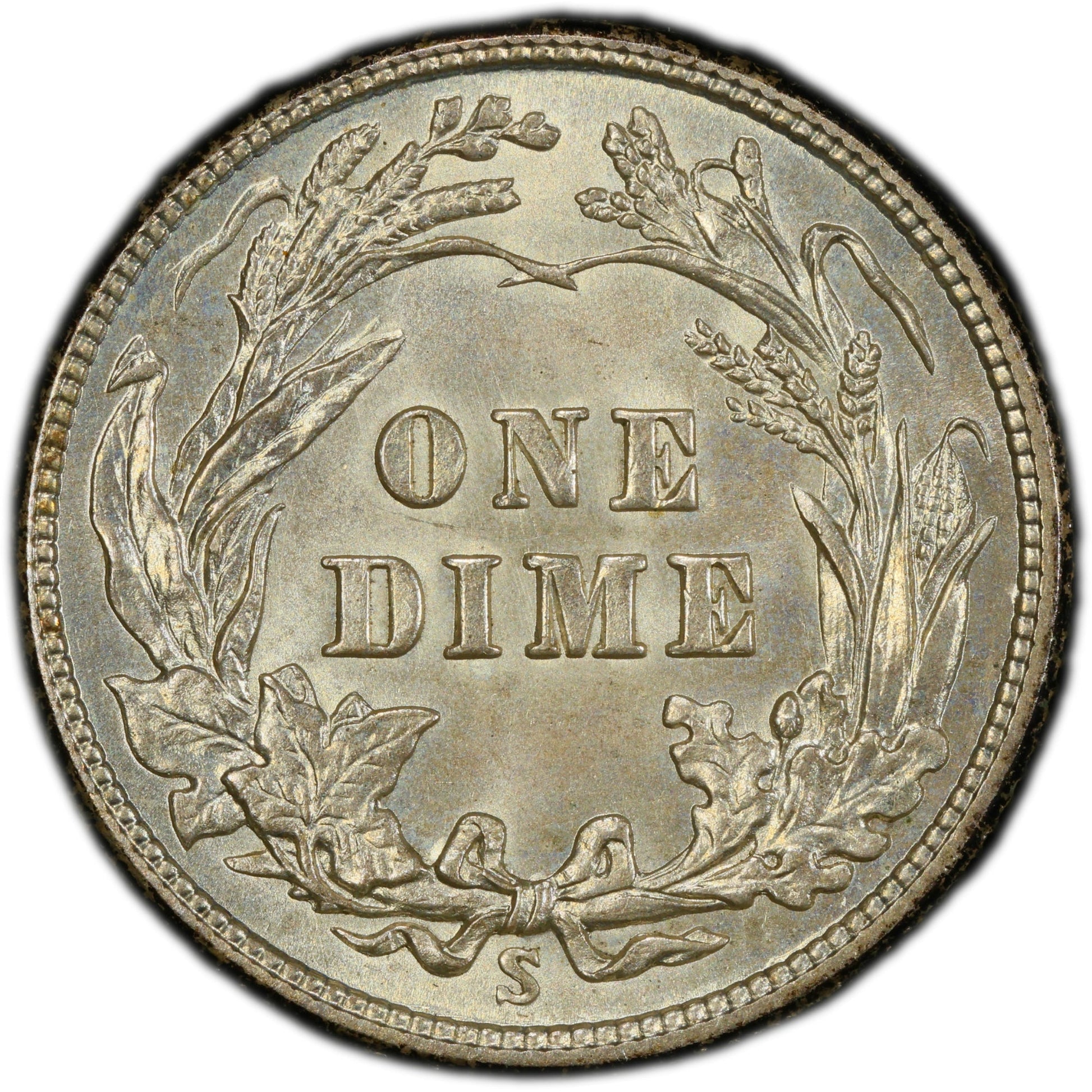 1915-S 10C MS67 PCGS CAC EX DUCKOR-SIMPSON 10C