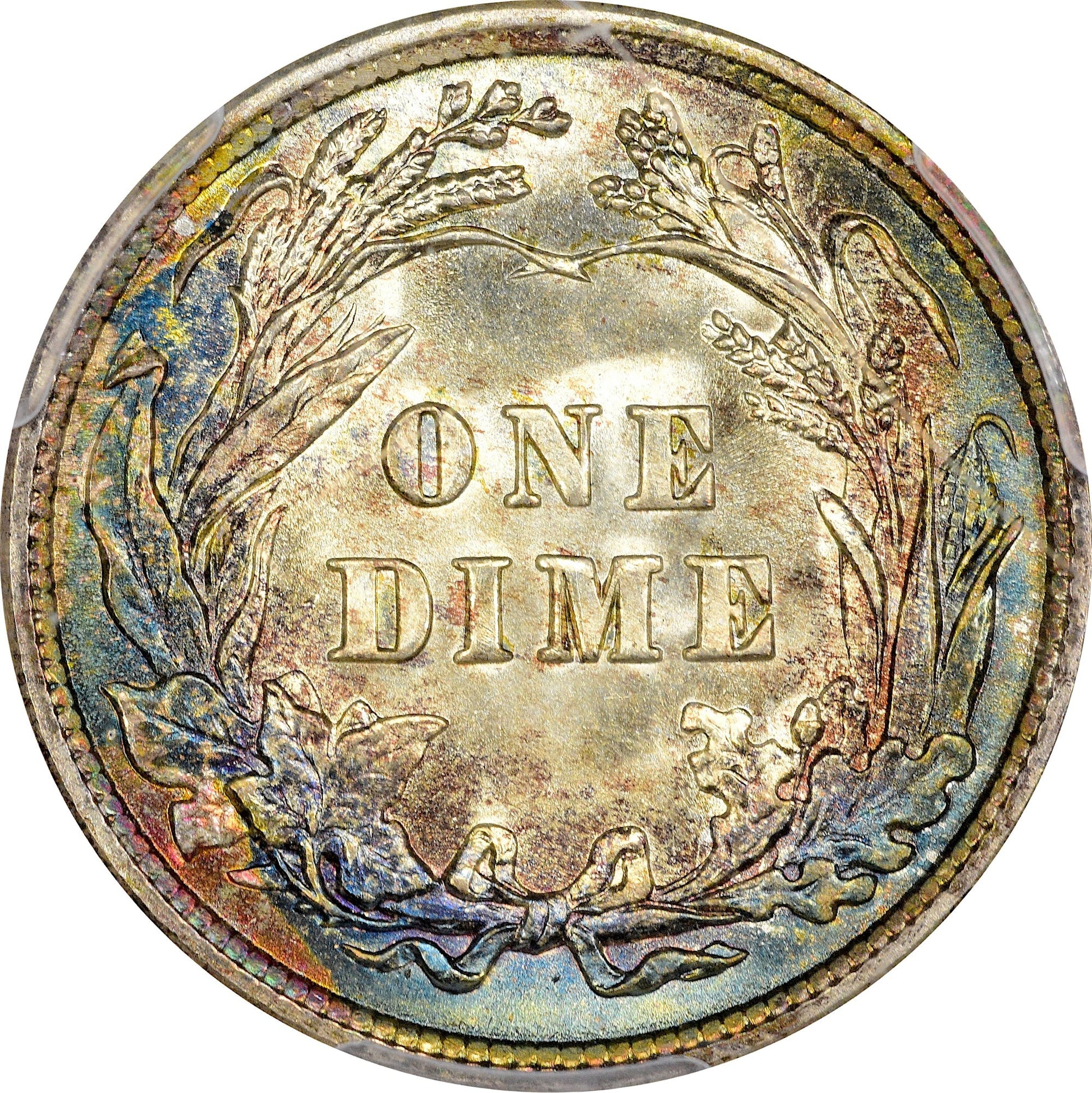 1916 10C BARBER MS67 + PCGS CAC EX LILY NICOLE COLLECTION 10C