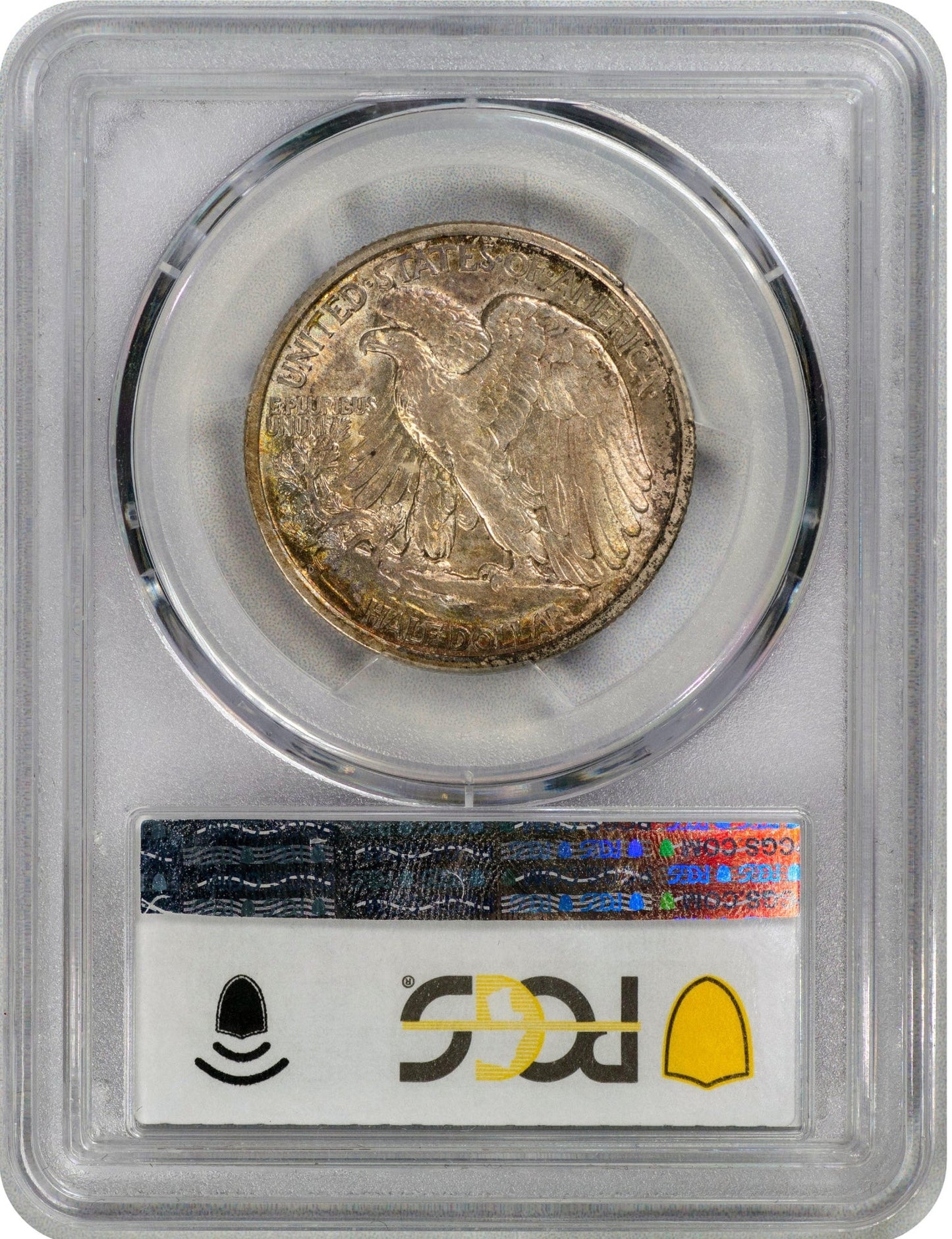1917-D 50C AU58 PCGS CAC REVERSE HOLDER