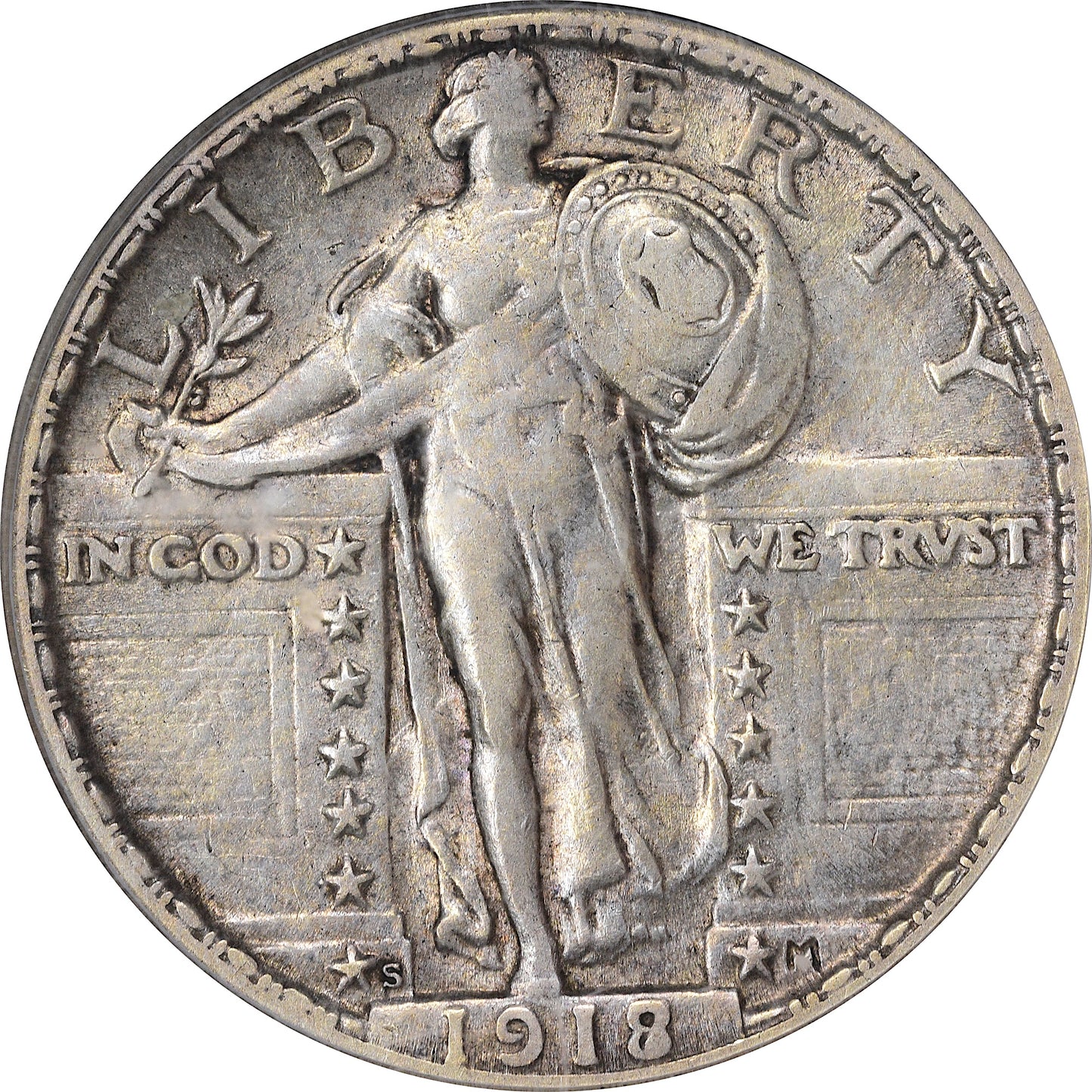 1918/7-S 25C XF40 OGH PCGS CAC