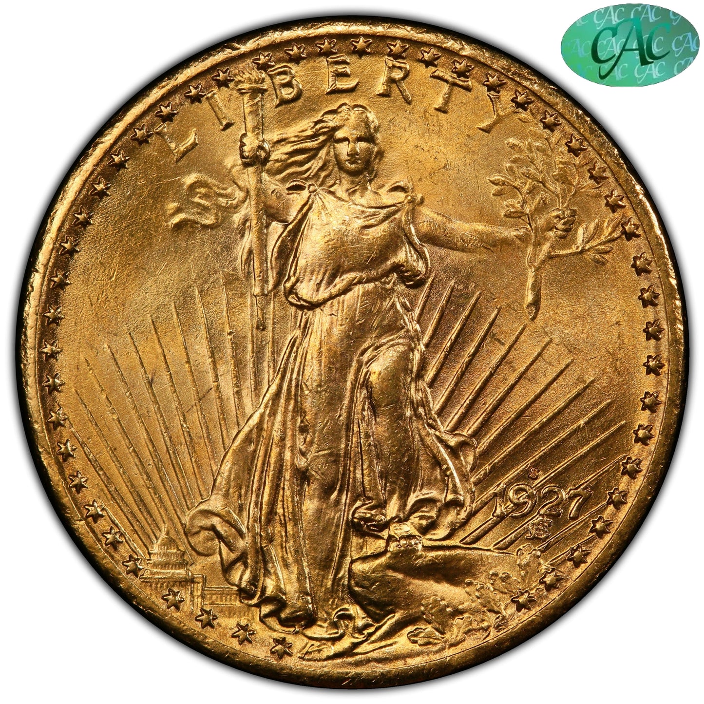 1927-S $20 MS63 PCGS CAC $20