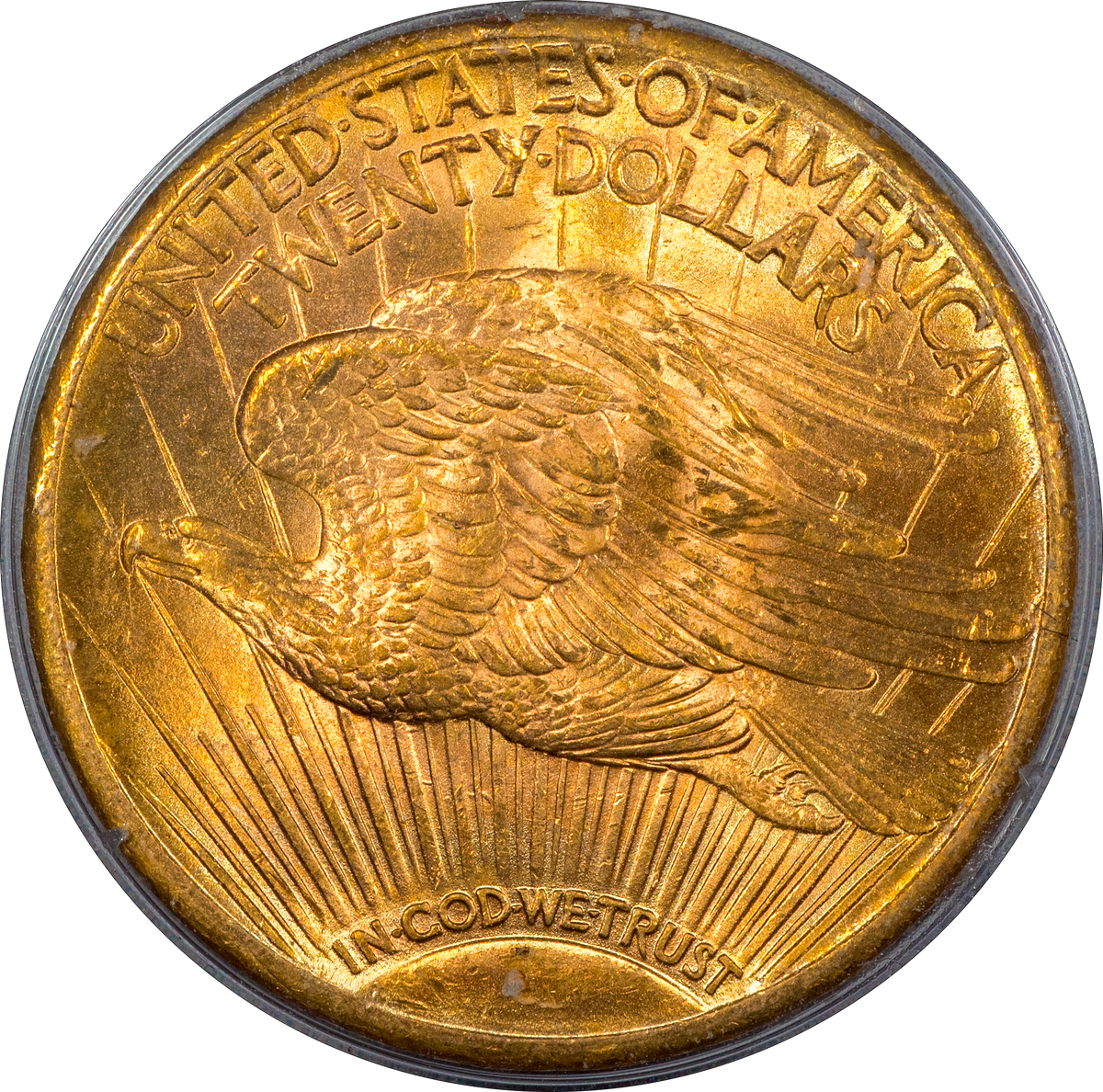 1927 St. Gaudens Double Eagle $20 MS62 OGH RATTLER PCGS CAC REVERSE