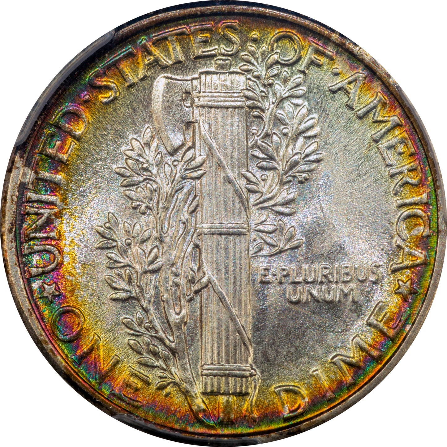 1928 10C MS68 FB PCGS CAC REVERSE