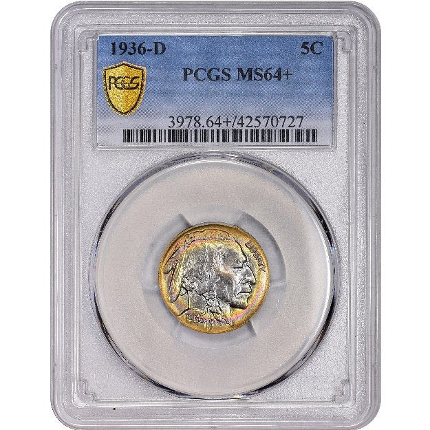 1936-D 5C MS64+ PCGS - Paradime Coins | PCGS NGC CACG CAC Rare US Numismatic Coins For Sale