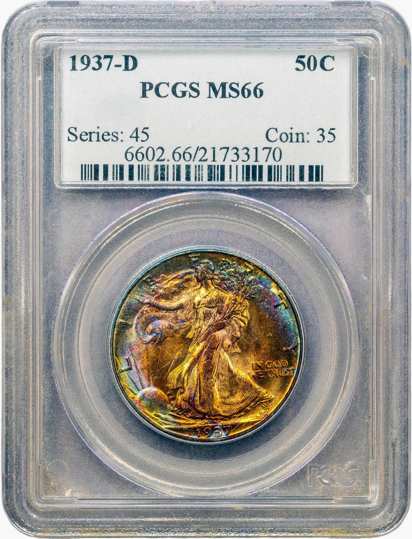 1937-D 50C MS66 PCGS HOLDER