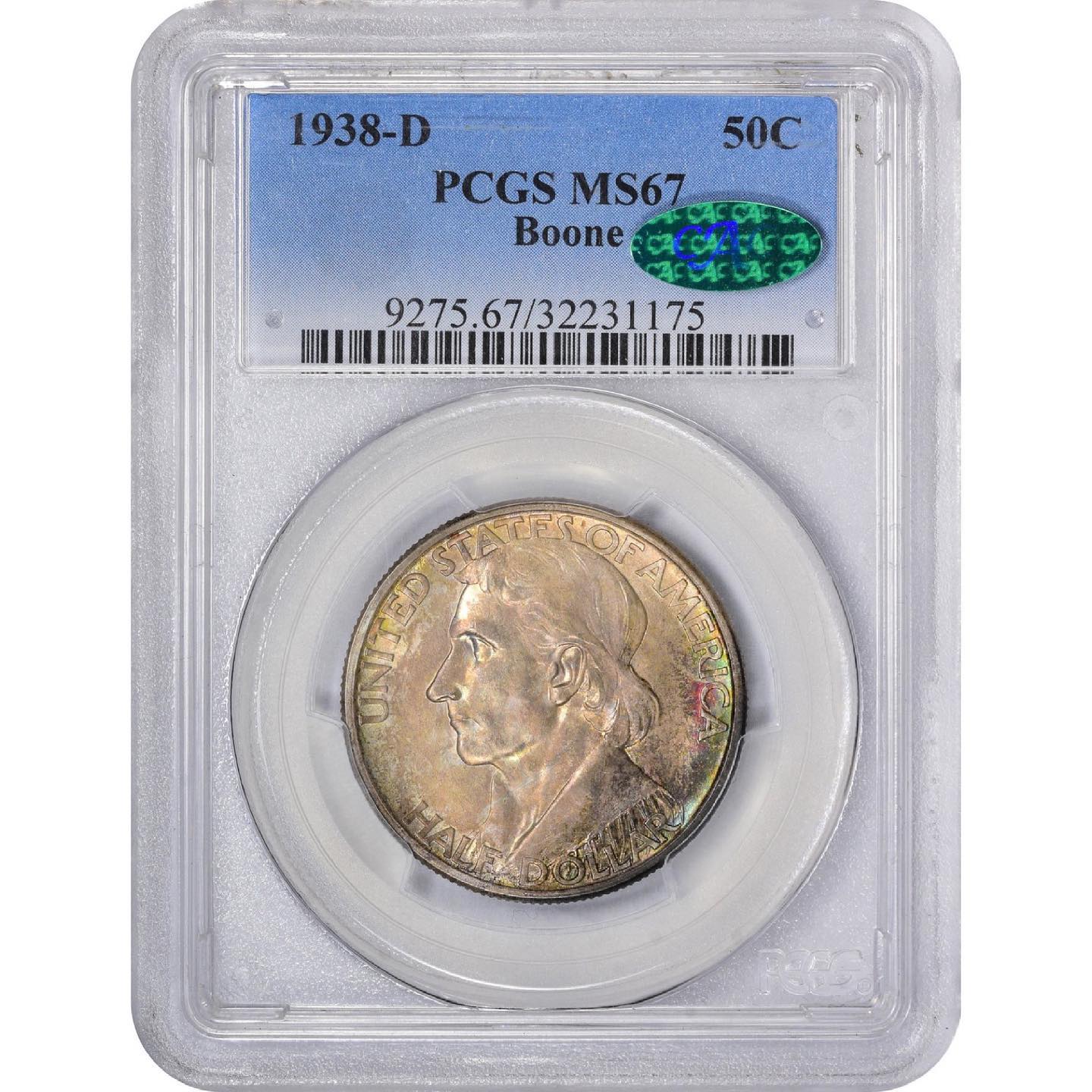 1938-D 50C Boone MS67 PCGS CAC - Paradime Coins | PCGS NGC CACG CAC Rare US Numismatic Coins For Sale