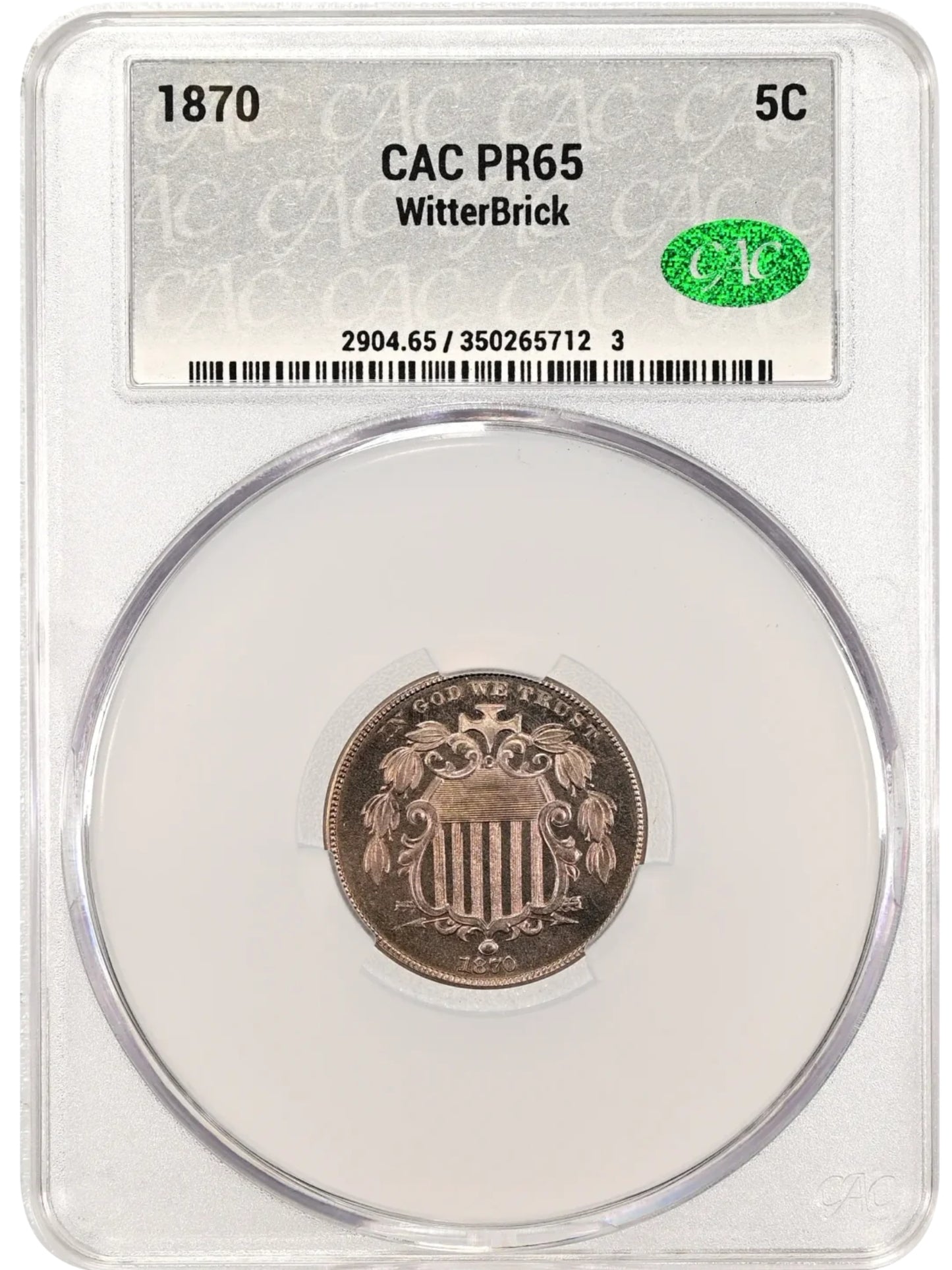 1870 5C PR65 CACG