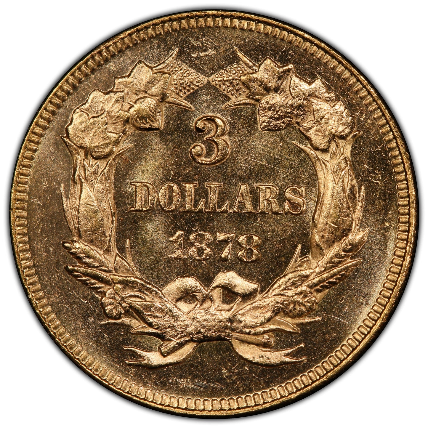 1878 $3 Ms65 Pcgs Cac