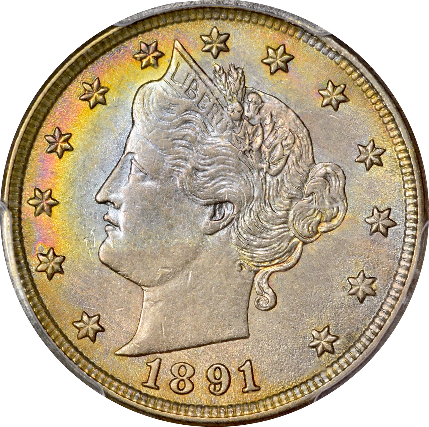 1891 5C AU58 PCGS