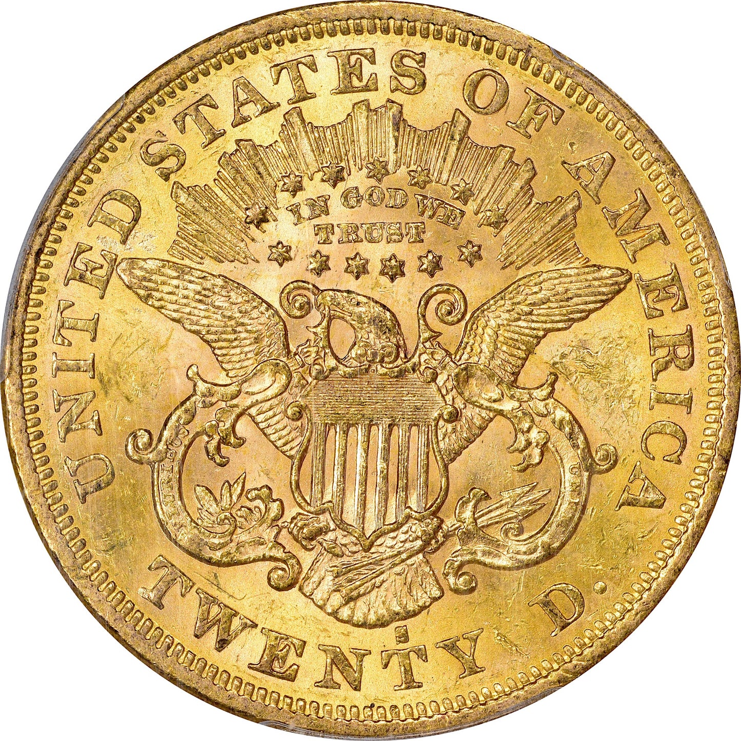 1876-S $20 MS60 PCGS