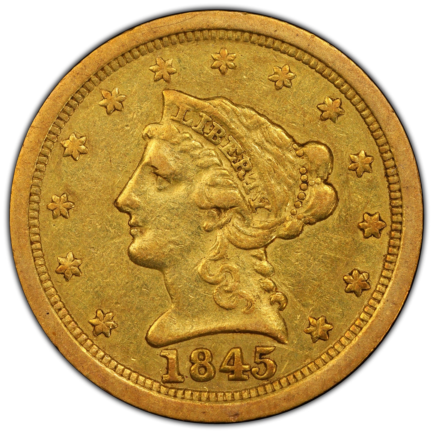 1845-O $2.5 VF35 PCGS GOLD CAC