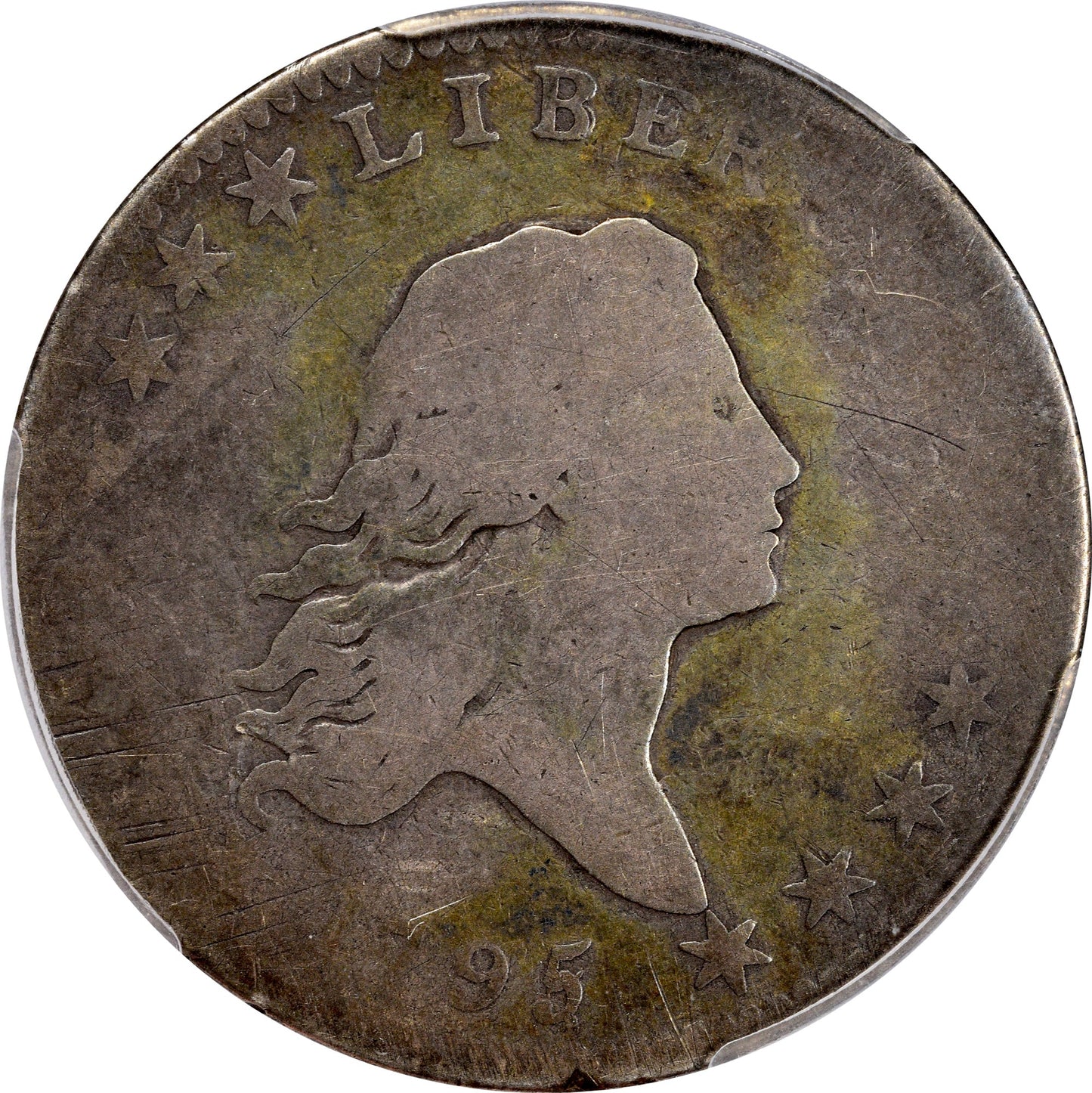 1795/1795 50C RECUT DATE 3 LEAVES AG03 PCGS