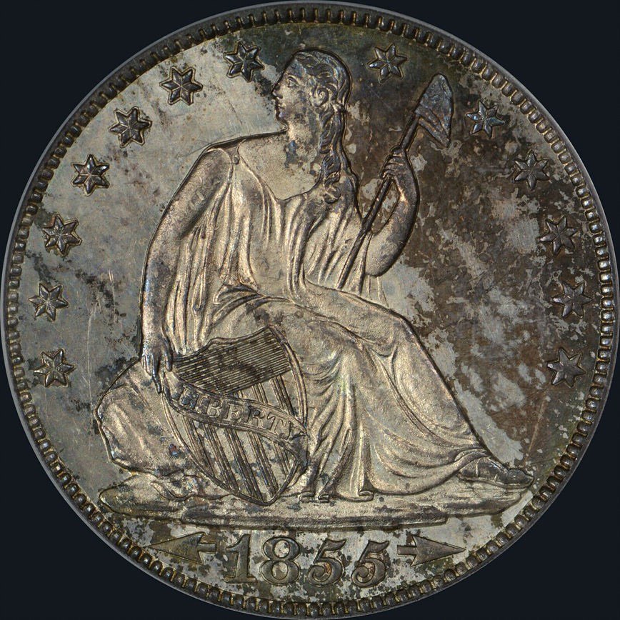 1855-O 50C ARROWS MS62 PCGS CAC
