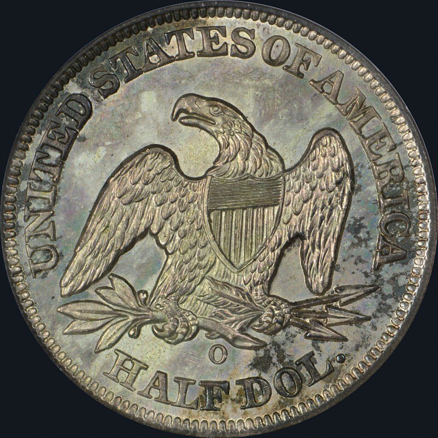 1855-O 50C ARROWS MS62 PCGS CAC
