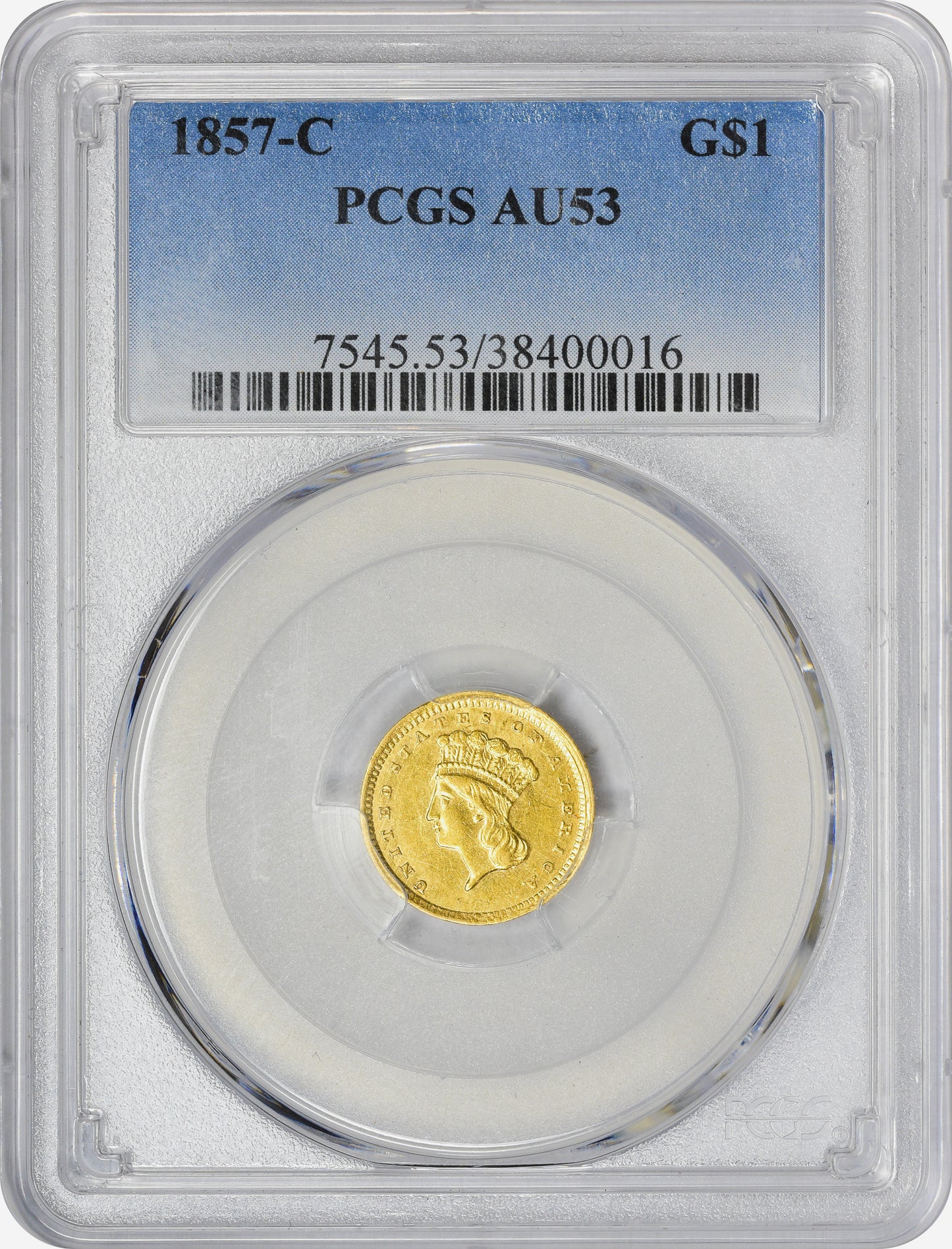 1857-C G$1 AU53 PCGS