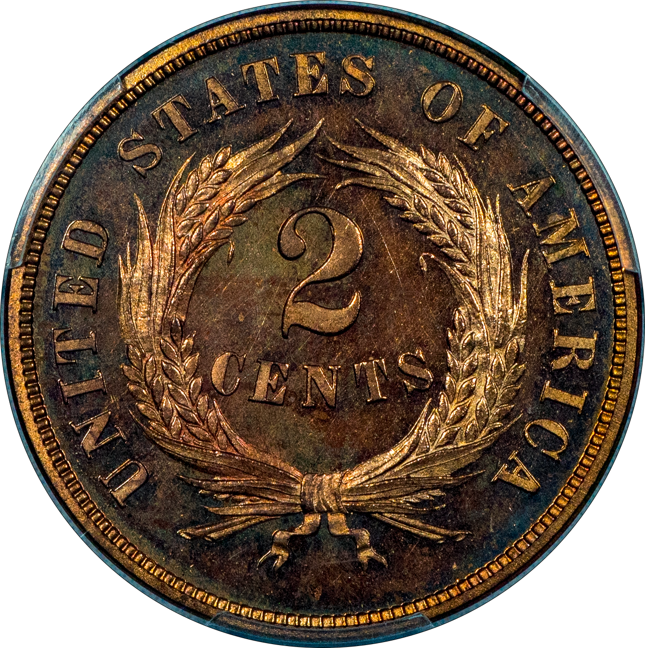 1866 2C PR66 RD CAM PCGS CAC