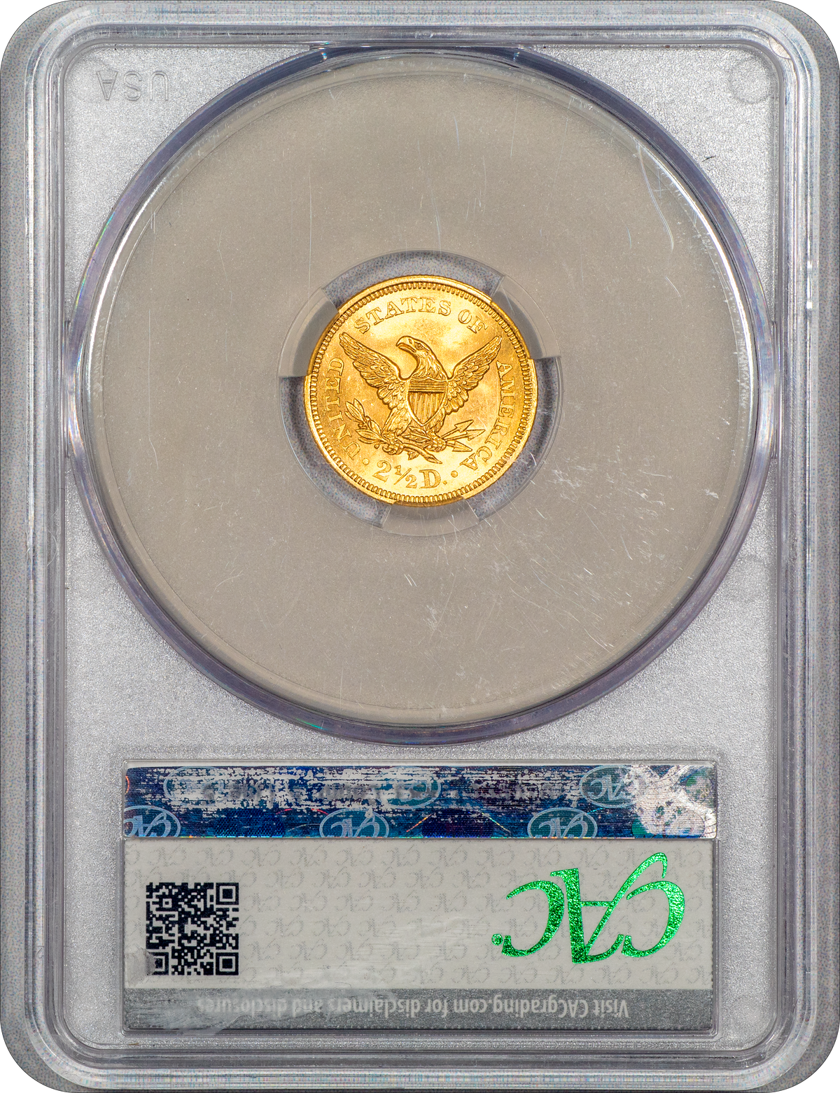 1854 $2.5 MS64+ CACG