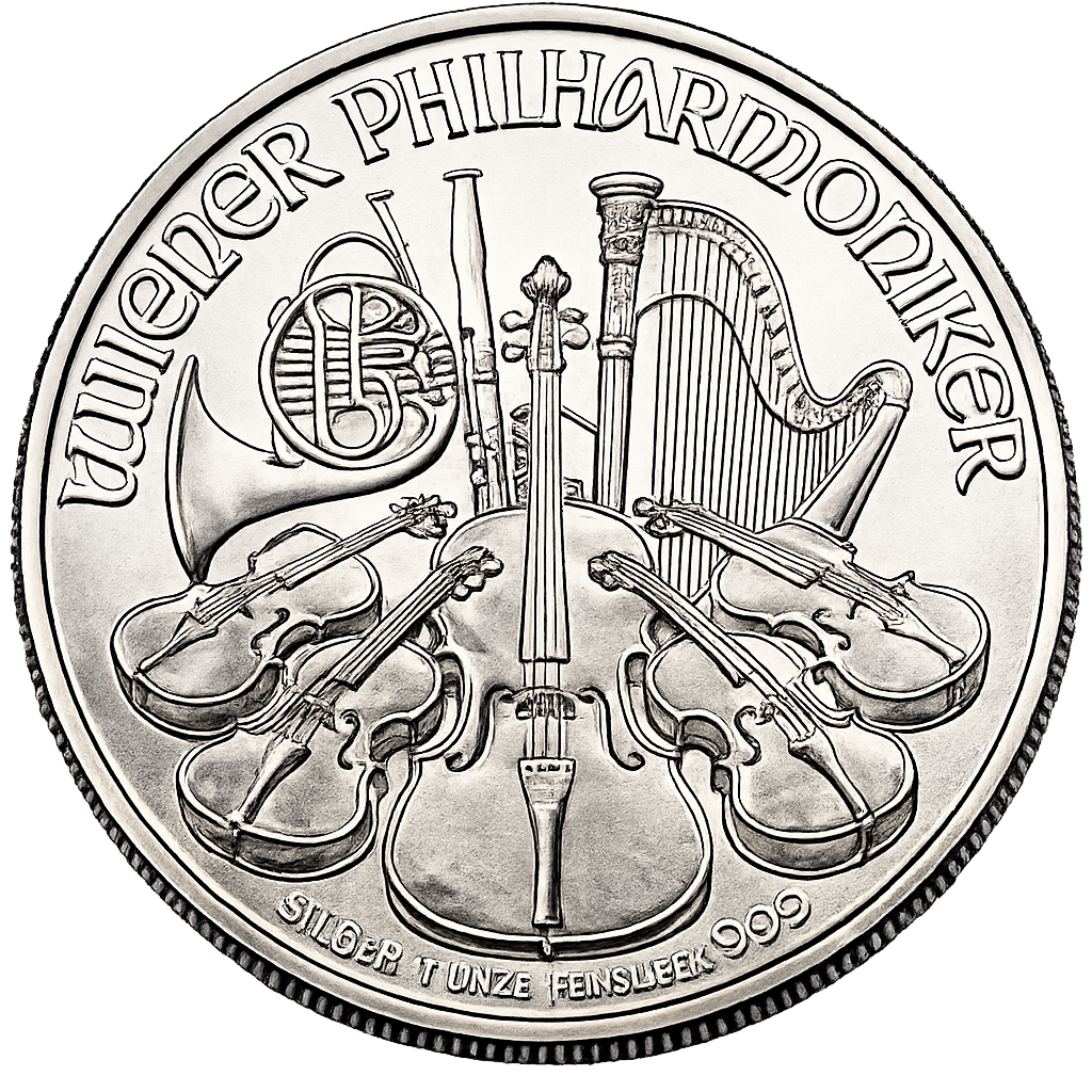 1 oz Austrian Silver Philharmonic Coin BU - Random Year