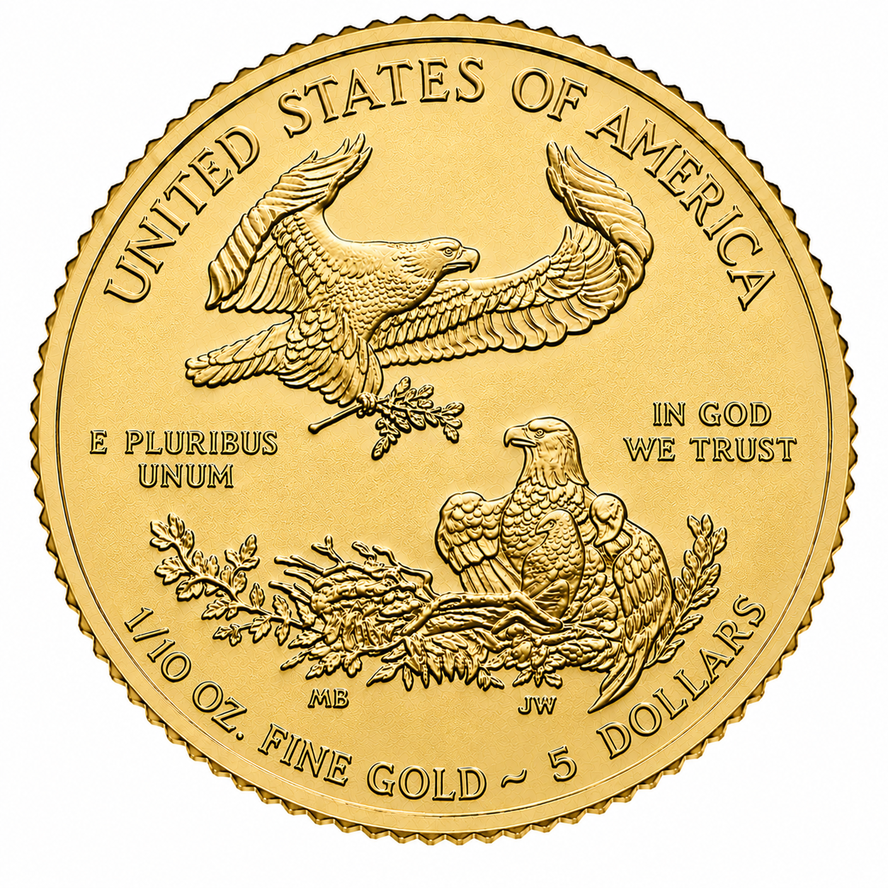 1/10 oz American Gold Eagle Coin BU - Random Year