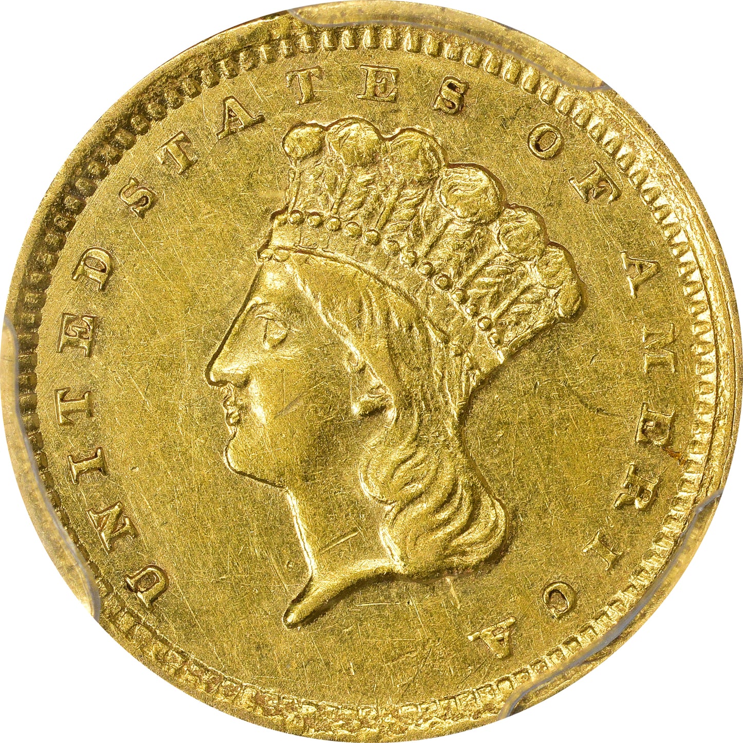 1857-C G$1 AU53 PCGS