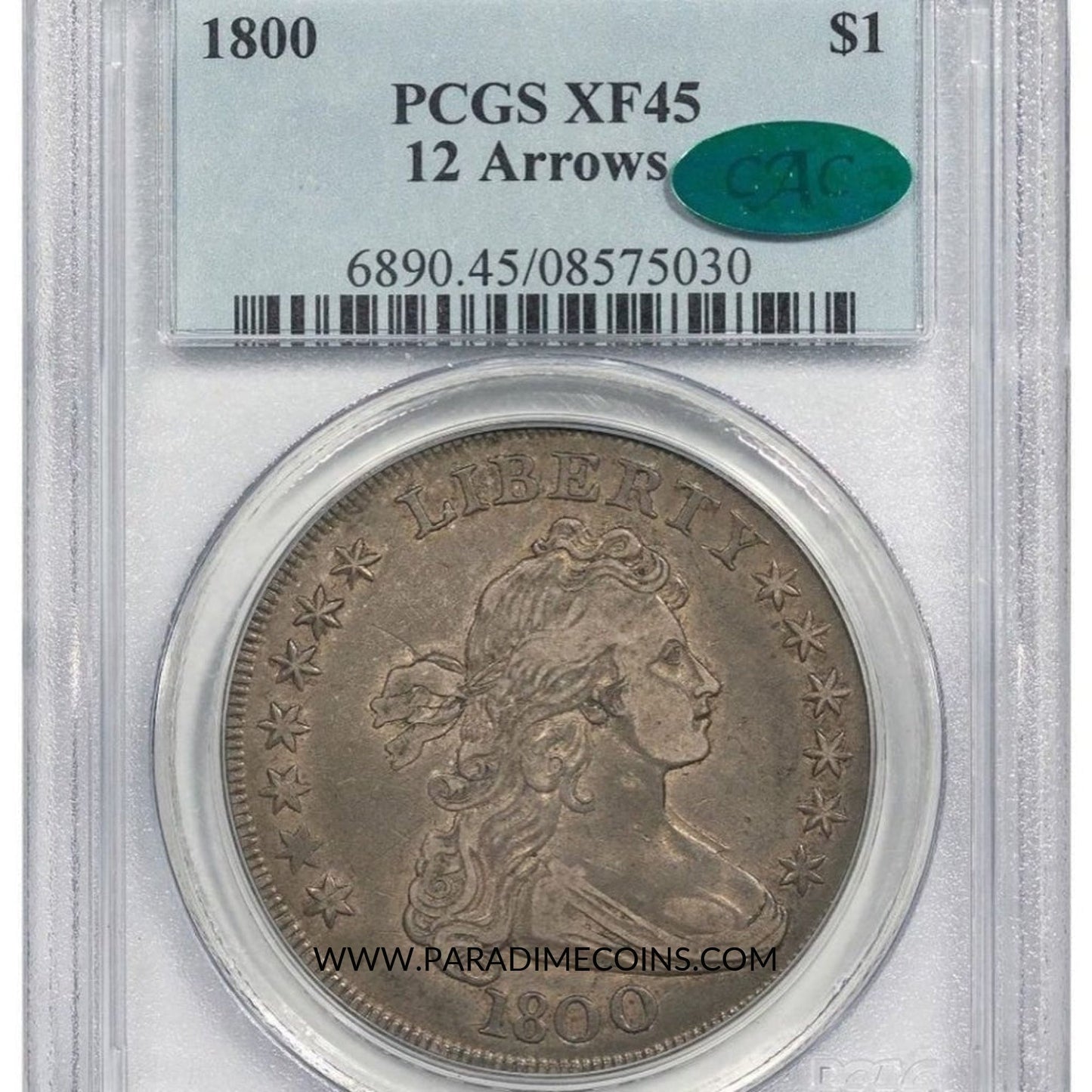 1800 $1 12 ARROWS XF45 PCGS CAC - Paradime Coins | PCGS NGC CACG CAC Rare US Numismatic Coins For Sale